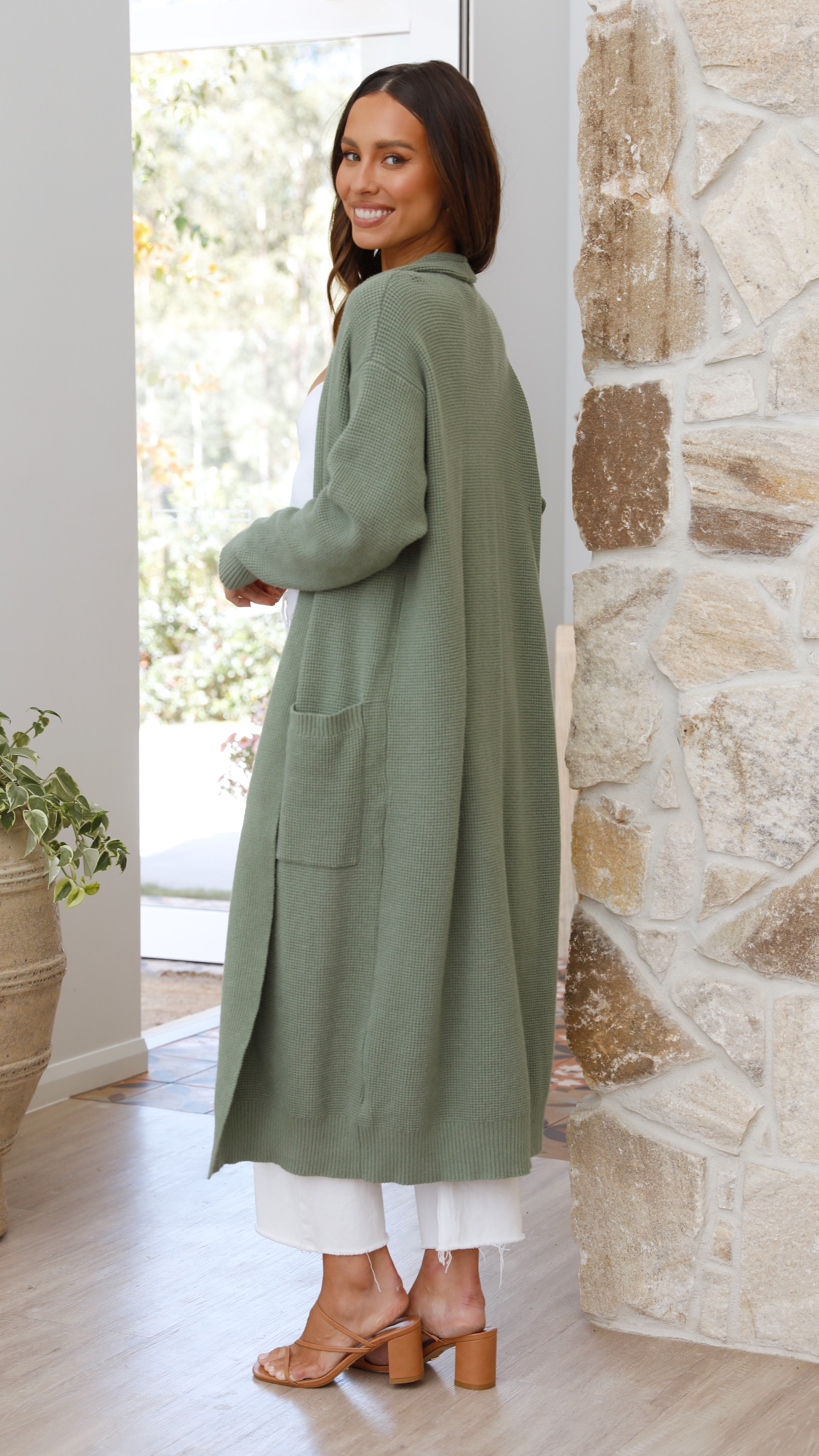 Nadine Cardigan - Khaki-Sunshines Bliss