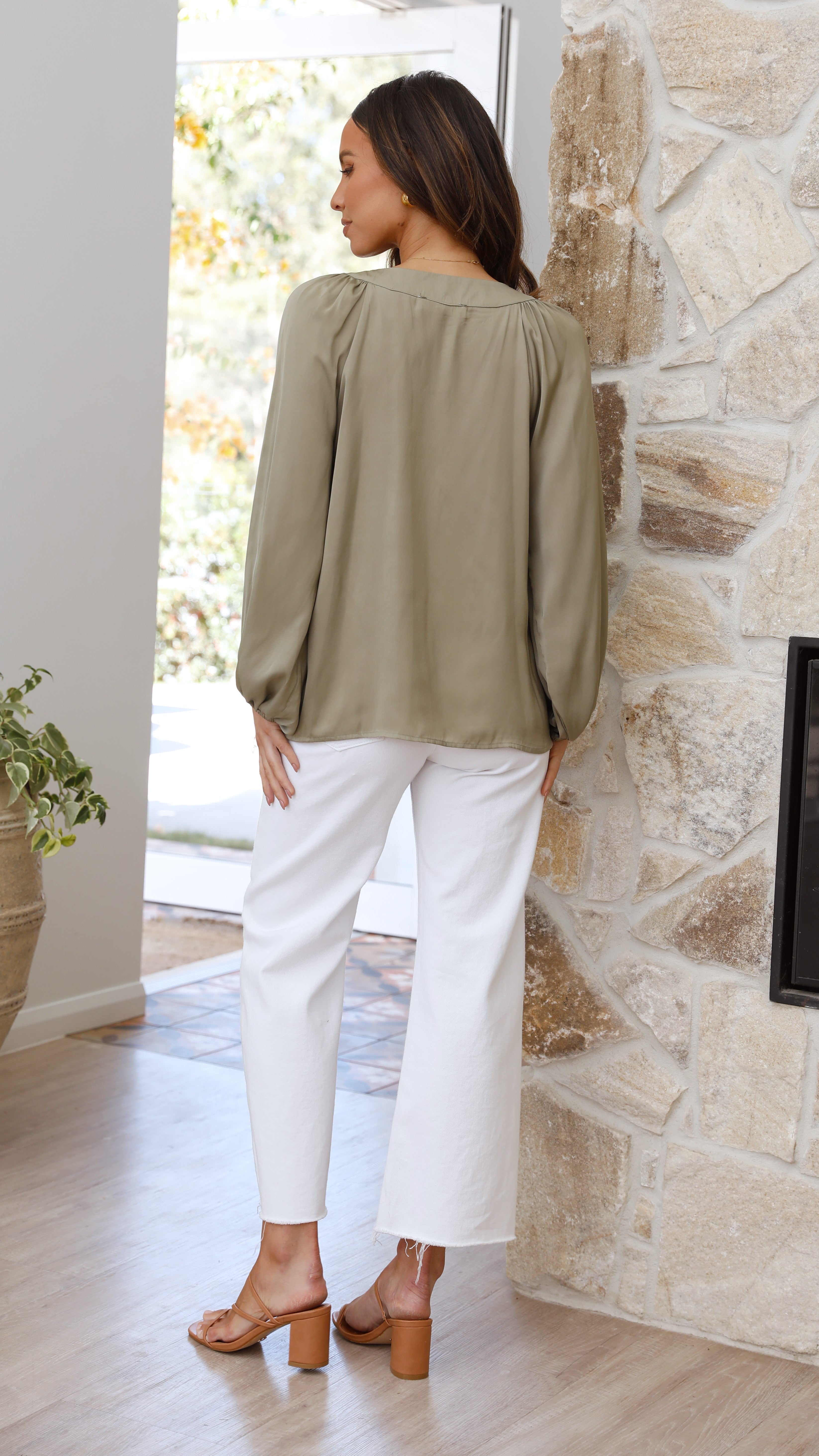 Marli Long Sleeve Top - Olive-Sunshines Bliss