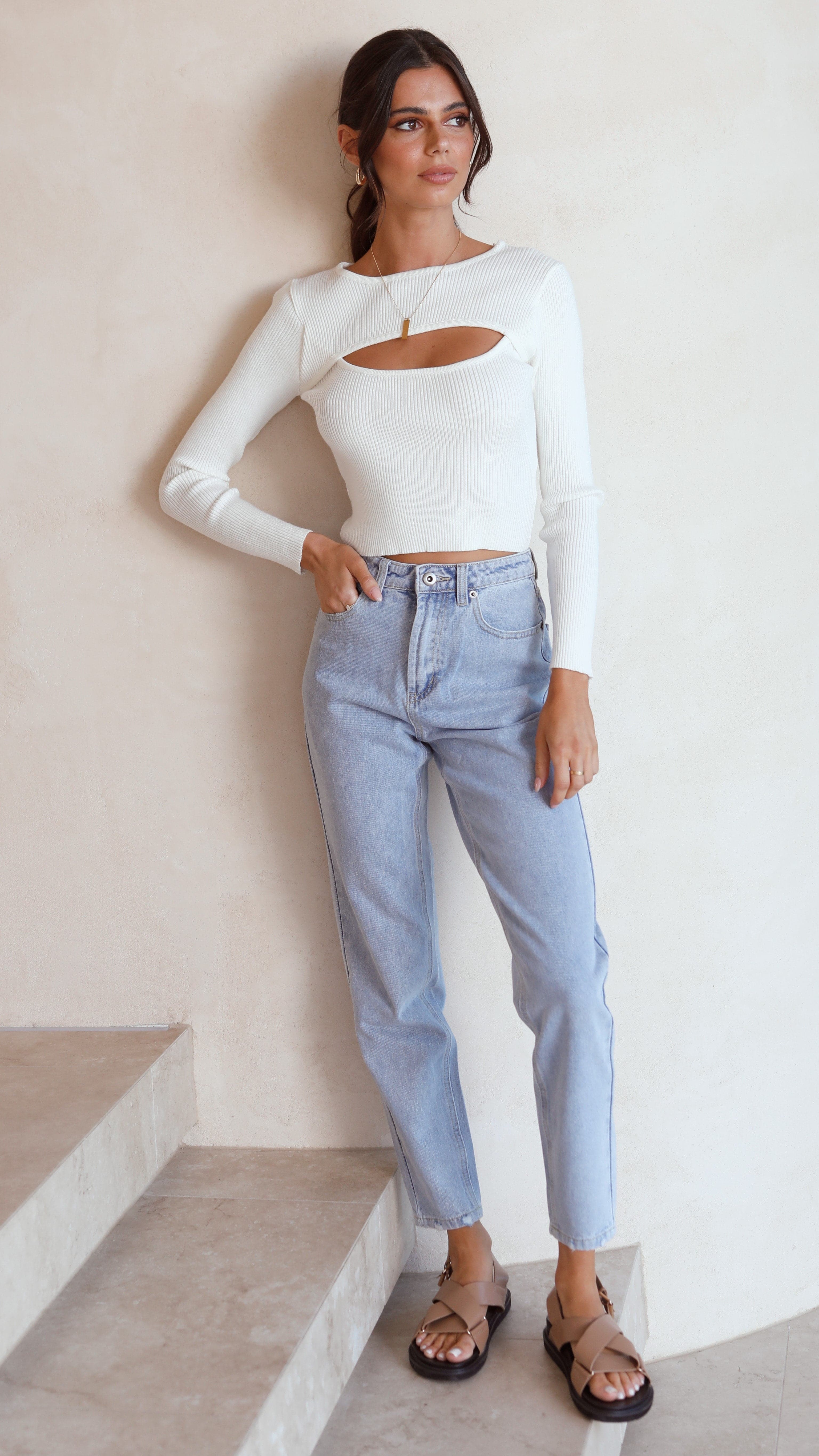 Jasmine Top - White-Sunshines Bliss