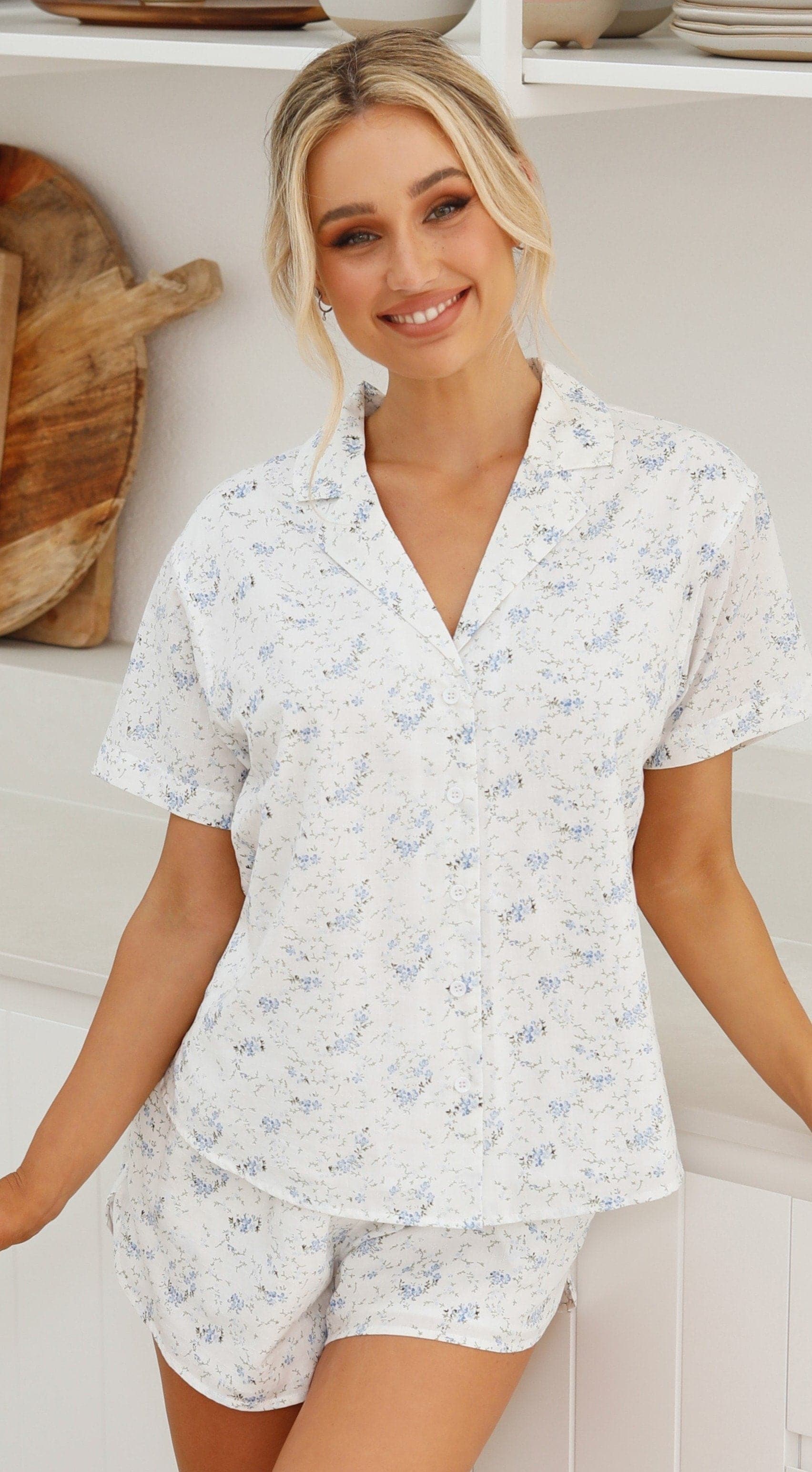 Misha Top - Blue Floral-Sunshines Bliss