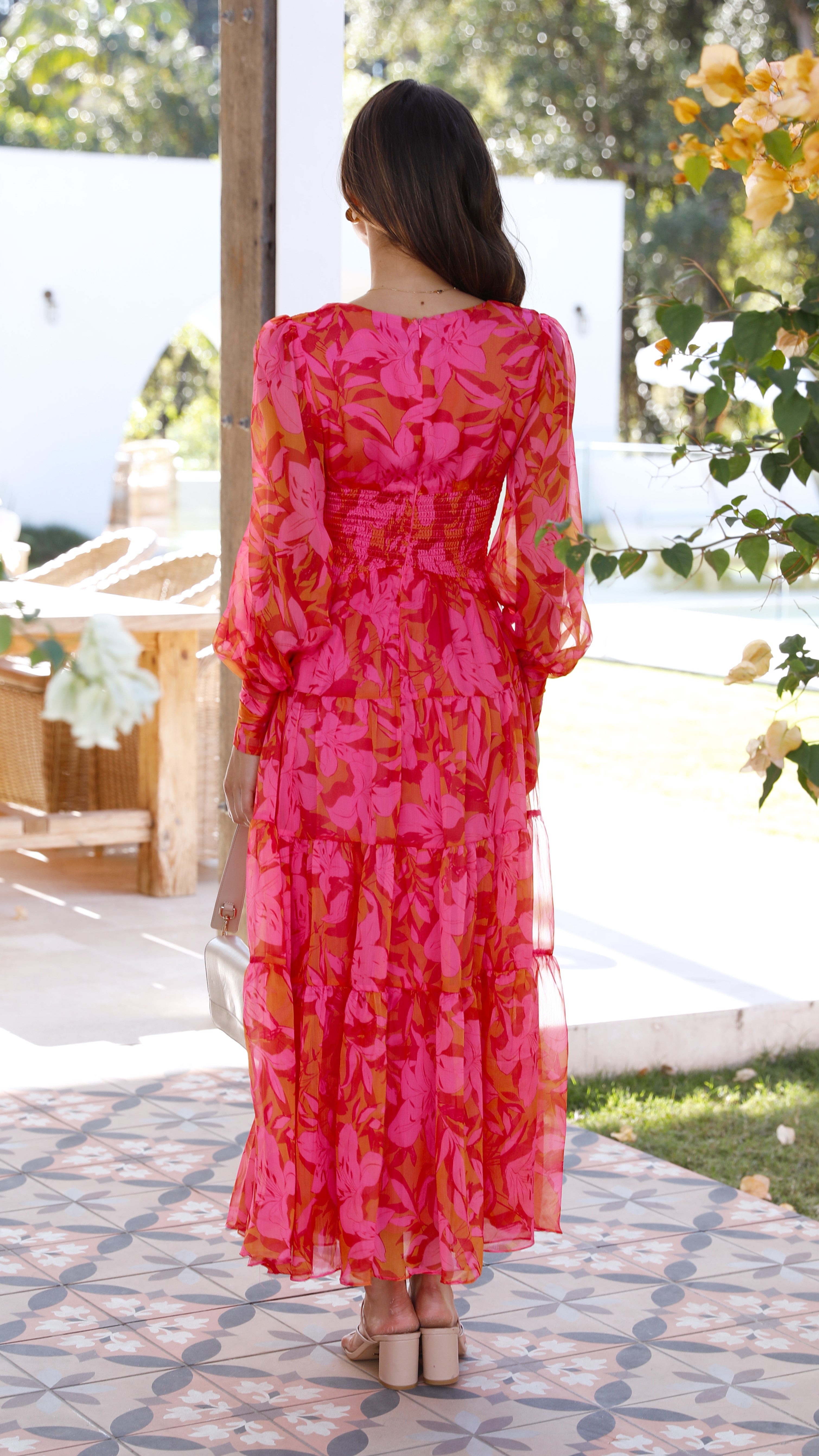 Melissa Maxi Dress - Pink/Orange-Sunshines Bliss