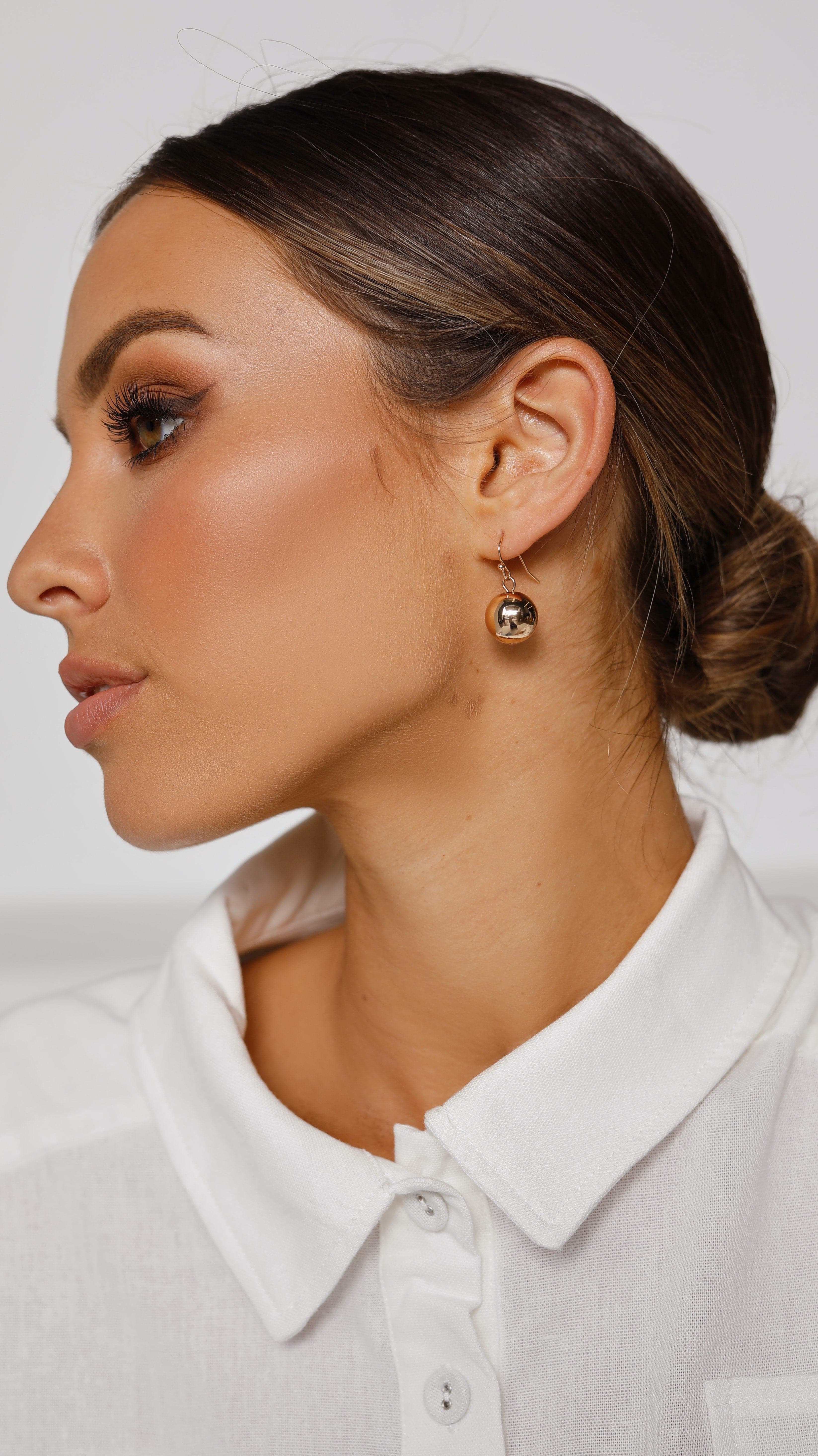 14mm Ball Earrings-Sunshines Bliss