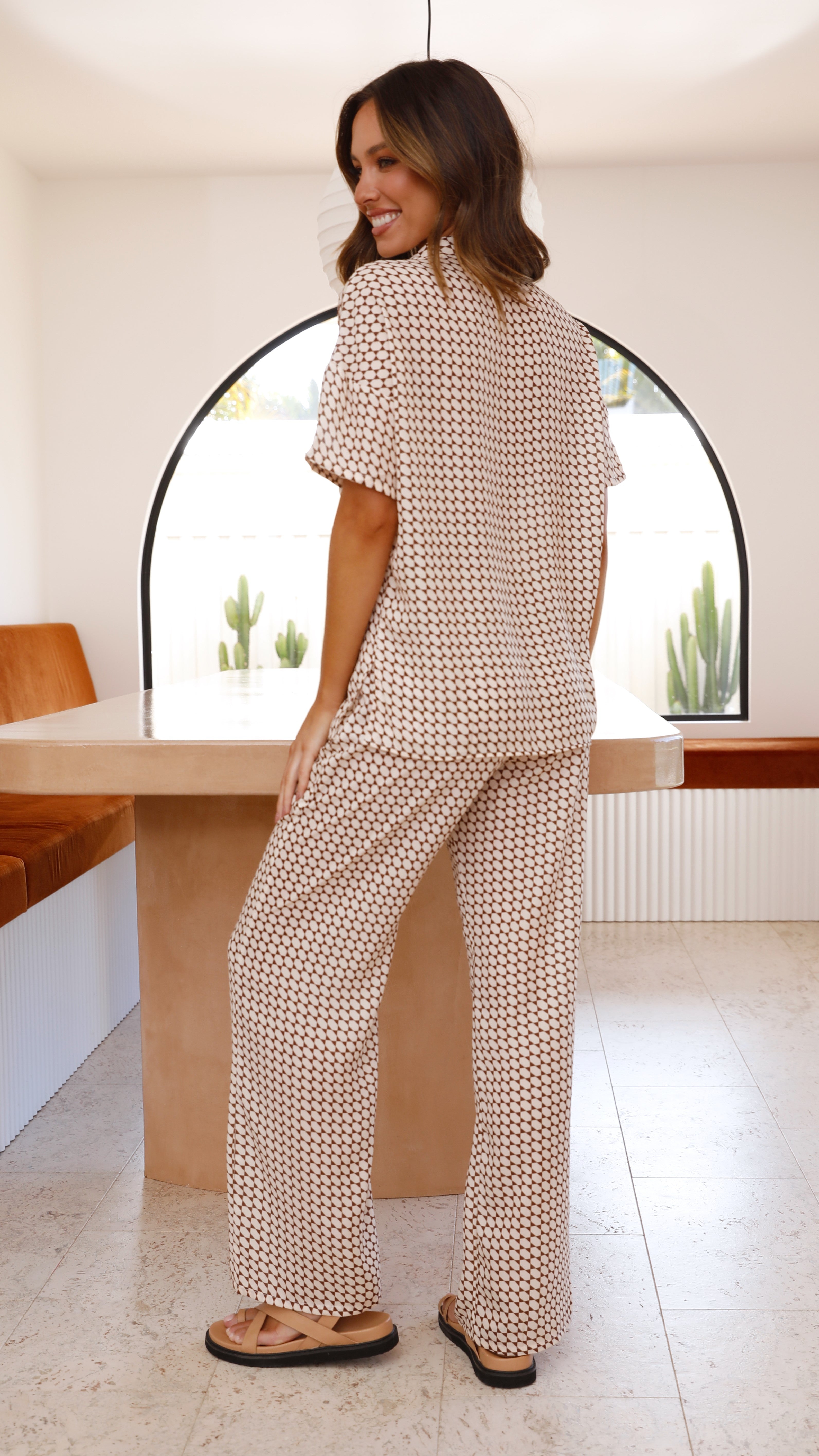 Oke Pants - Beige/Brown-Sunshines Bliss