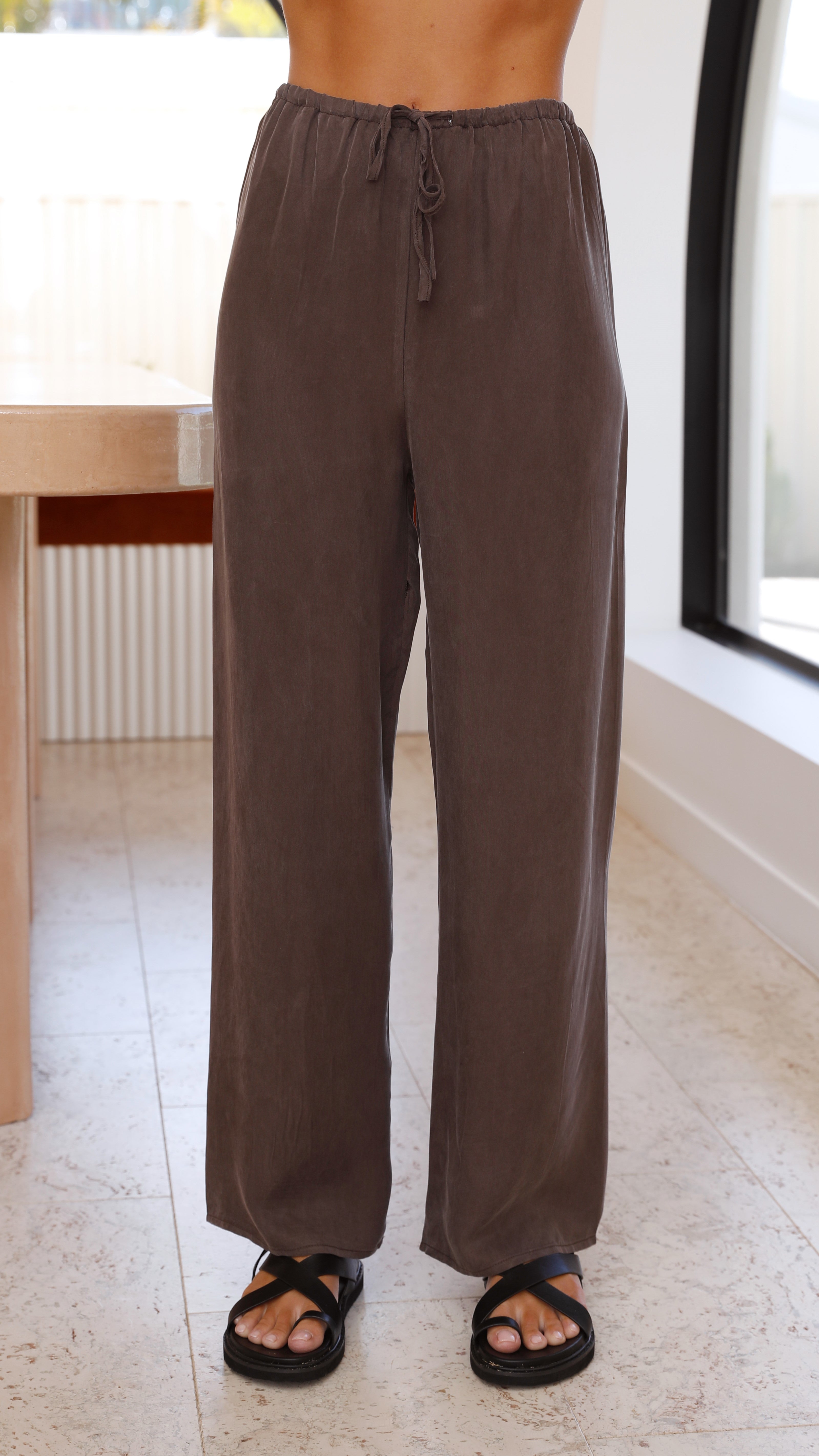 Montana Pants - Warm Grey Cupro-Sunshines Bliss