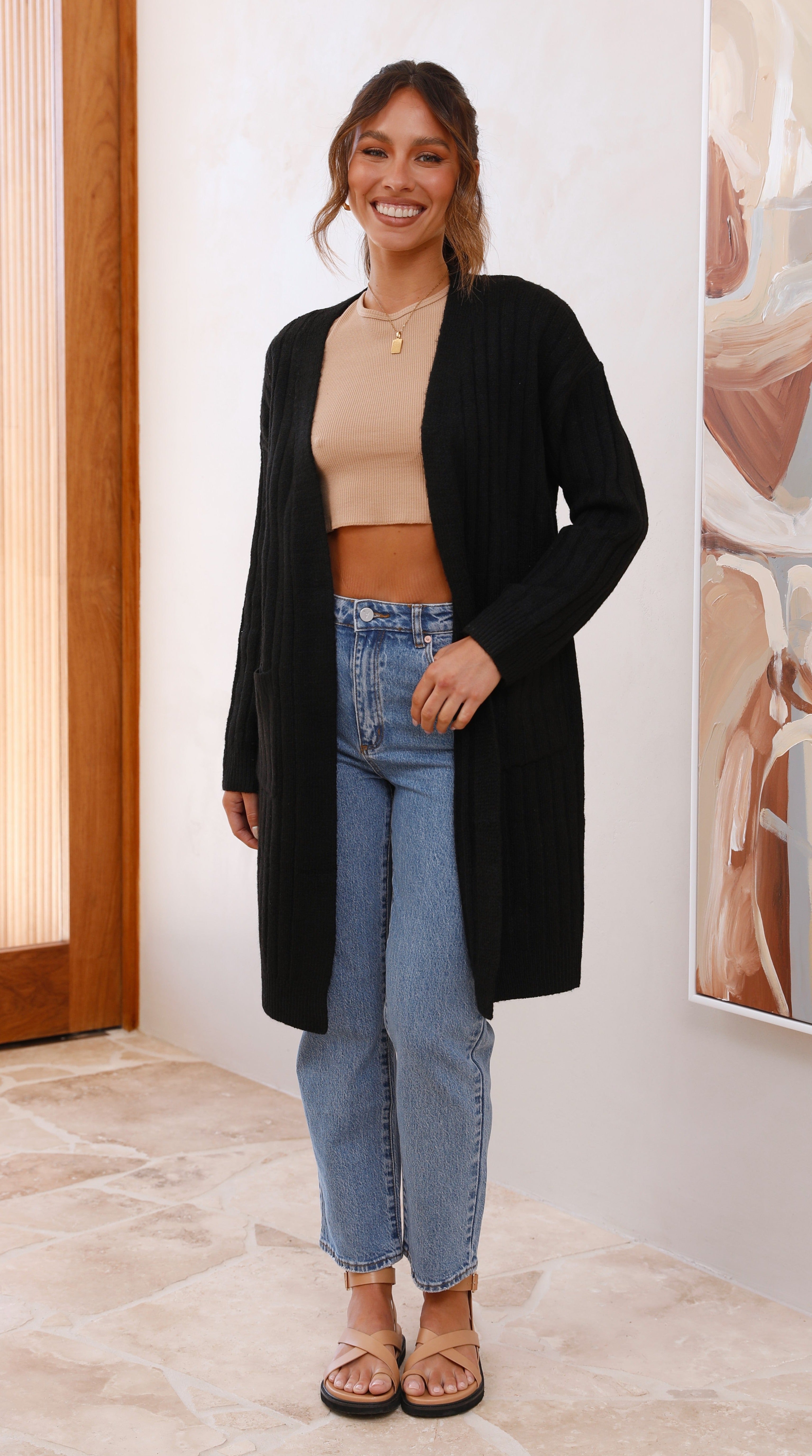 Blair Knit Cardigan - Black-Sunshines Bliss