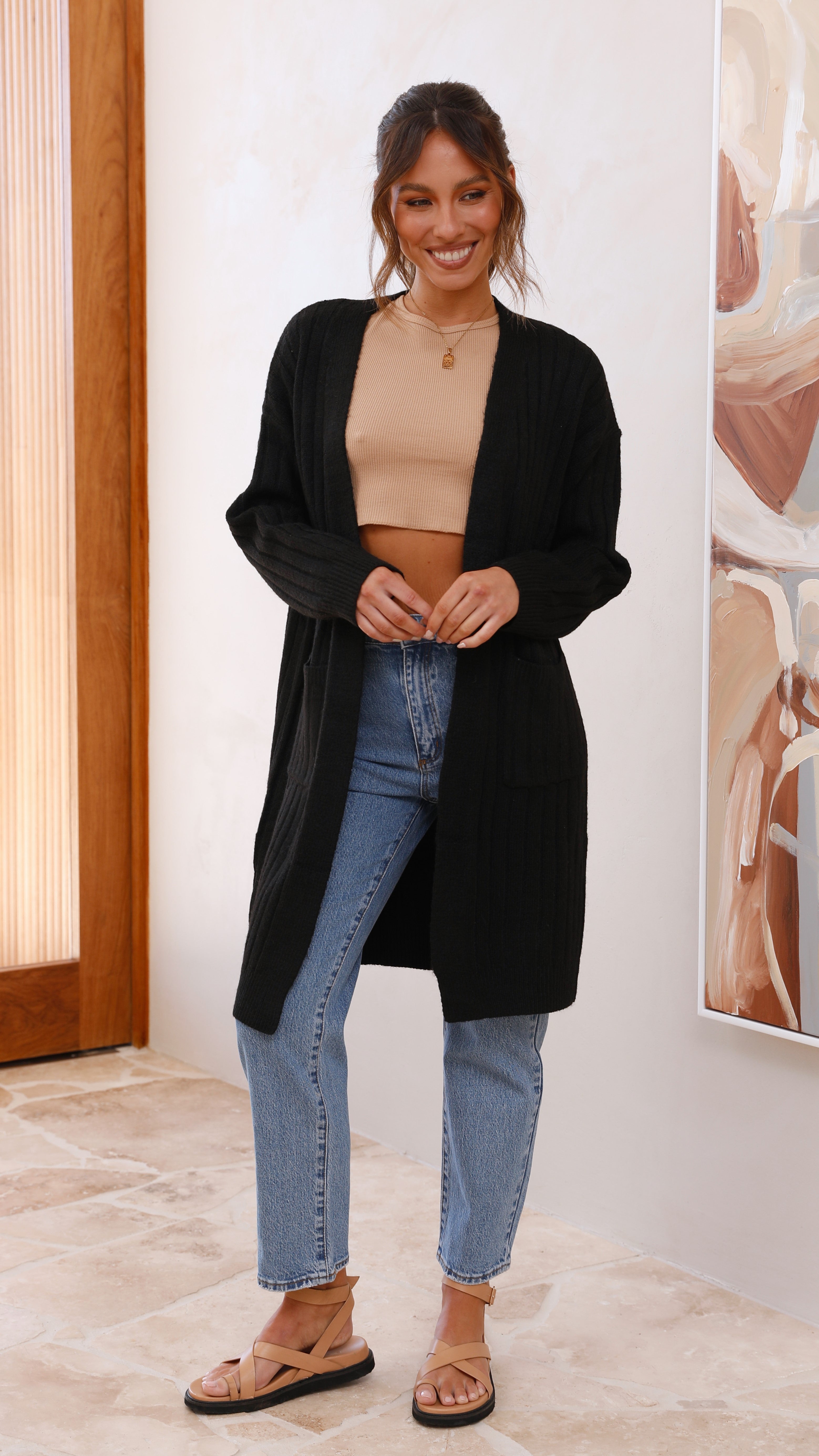 Blair Knit Cardigan - Black-Sunshines Bliss