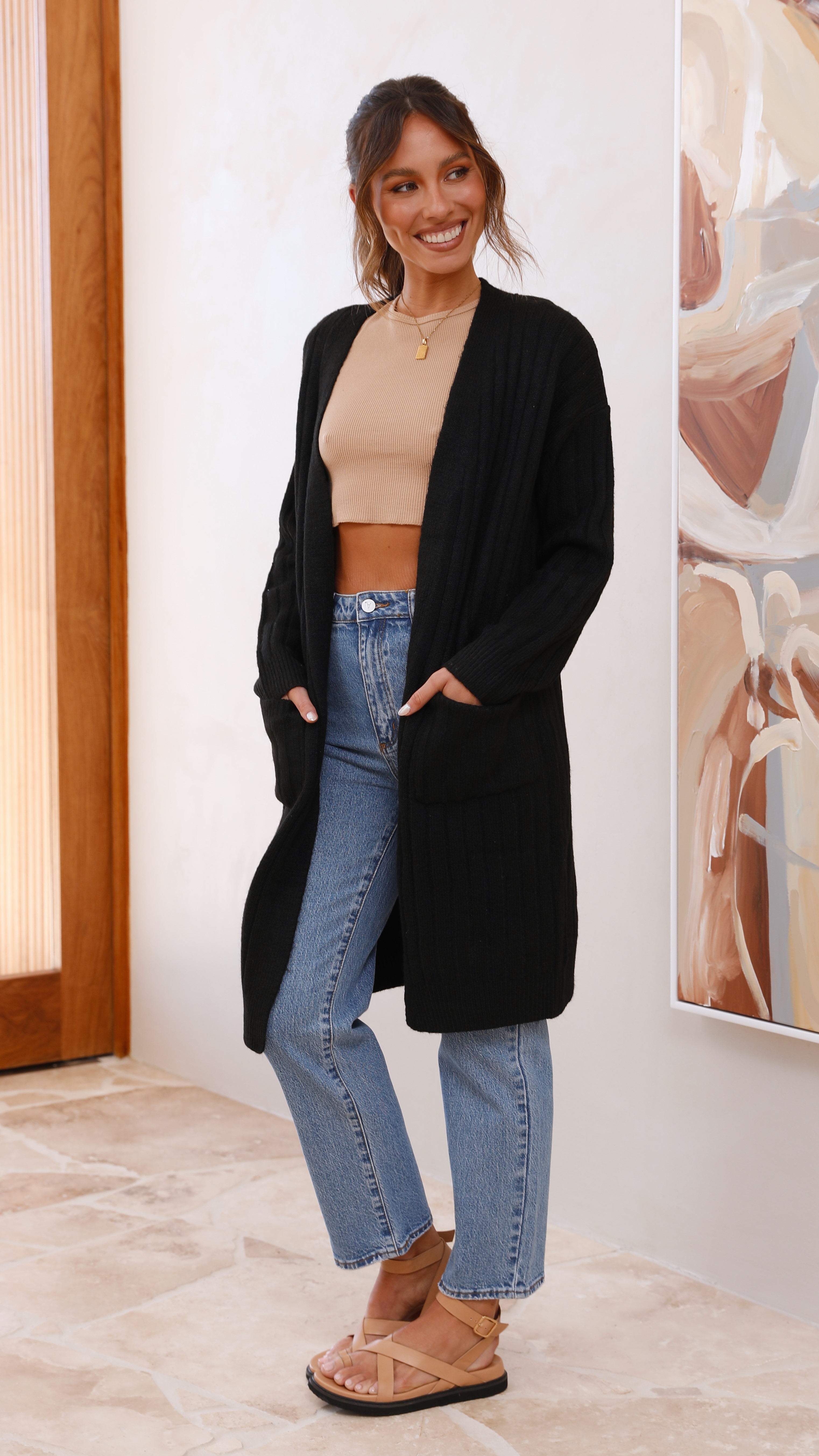 Blair Knit Cardigan - Black-Sunshines Bliss