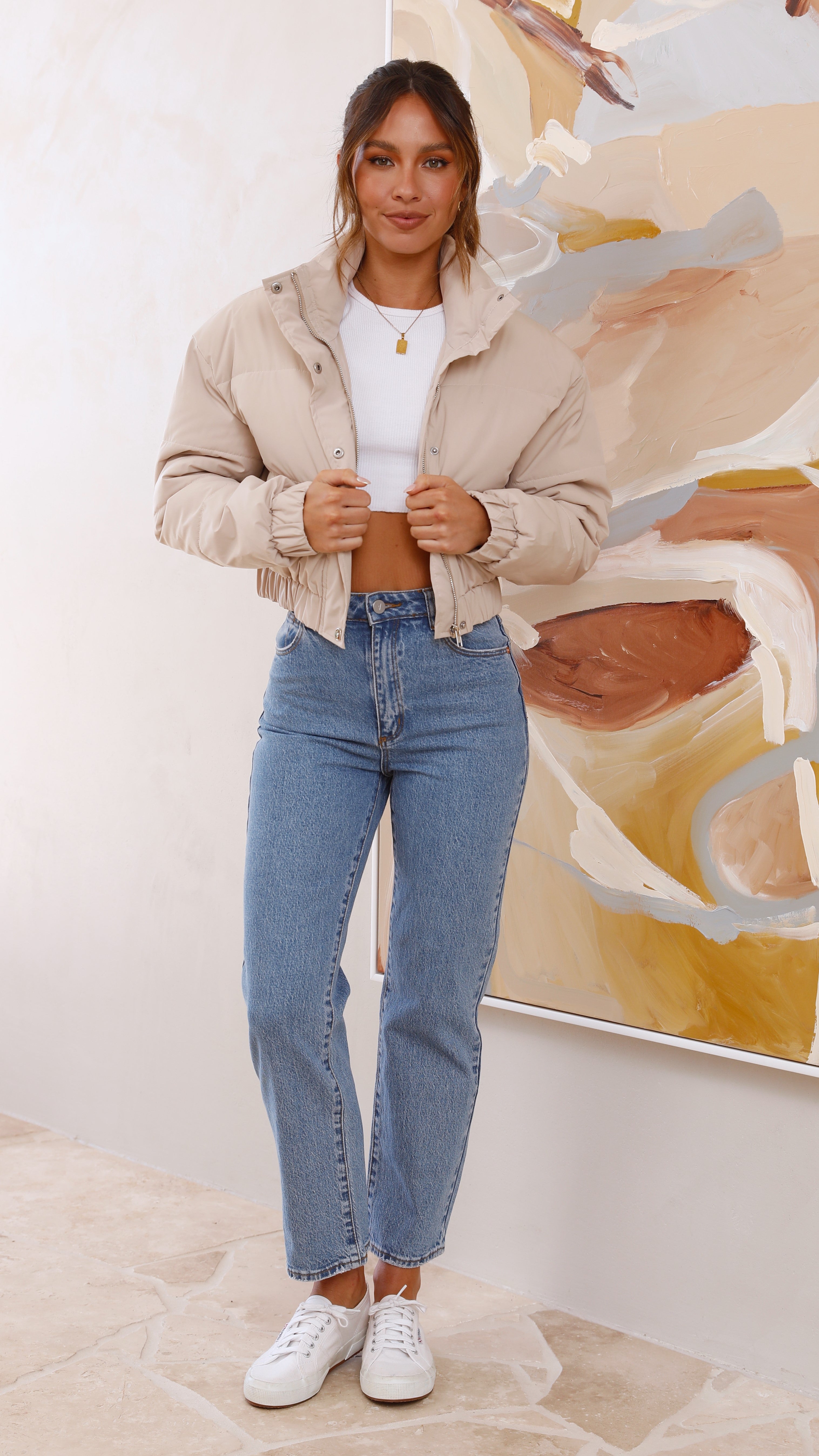 Scarlett Puffer Jacket - Taupe-Sunshines Bliss