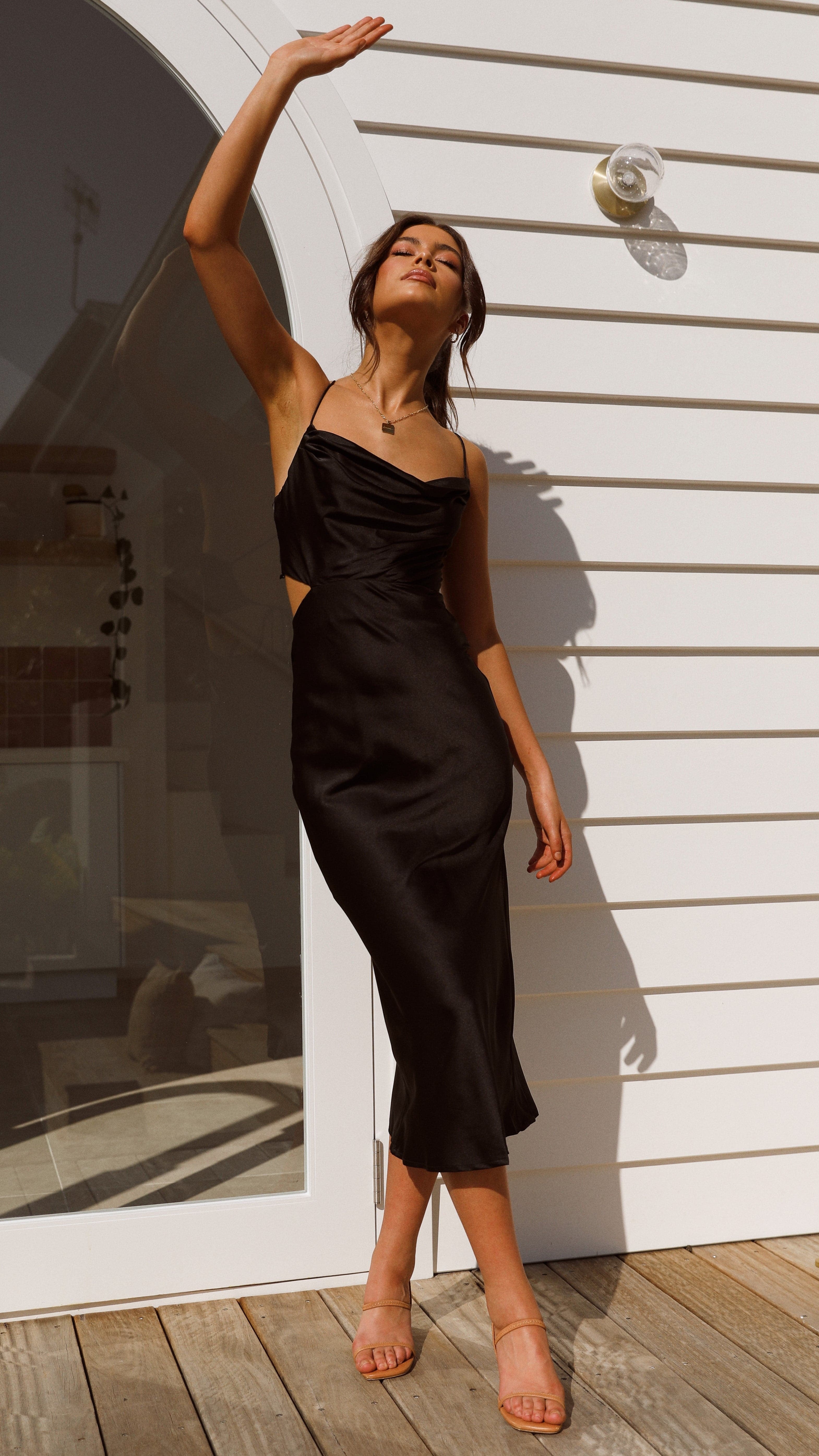 Charis Slip Dress - Black-Sunshines Bliss