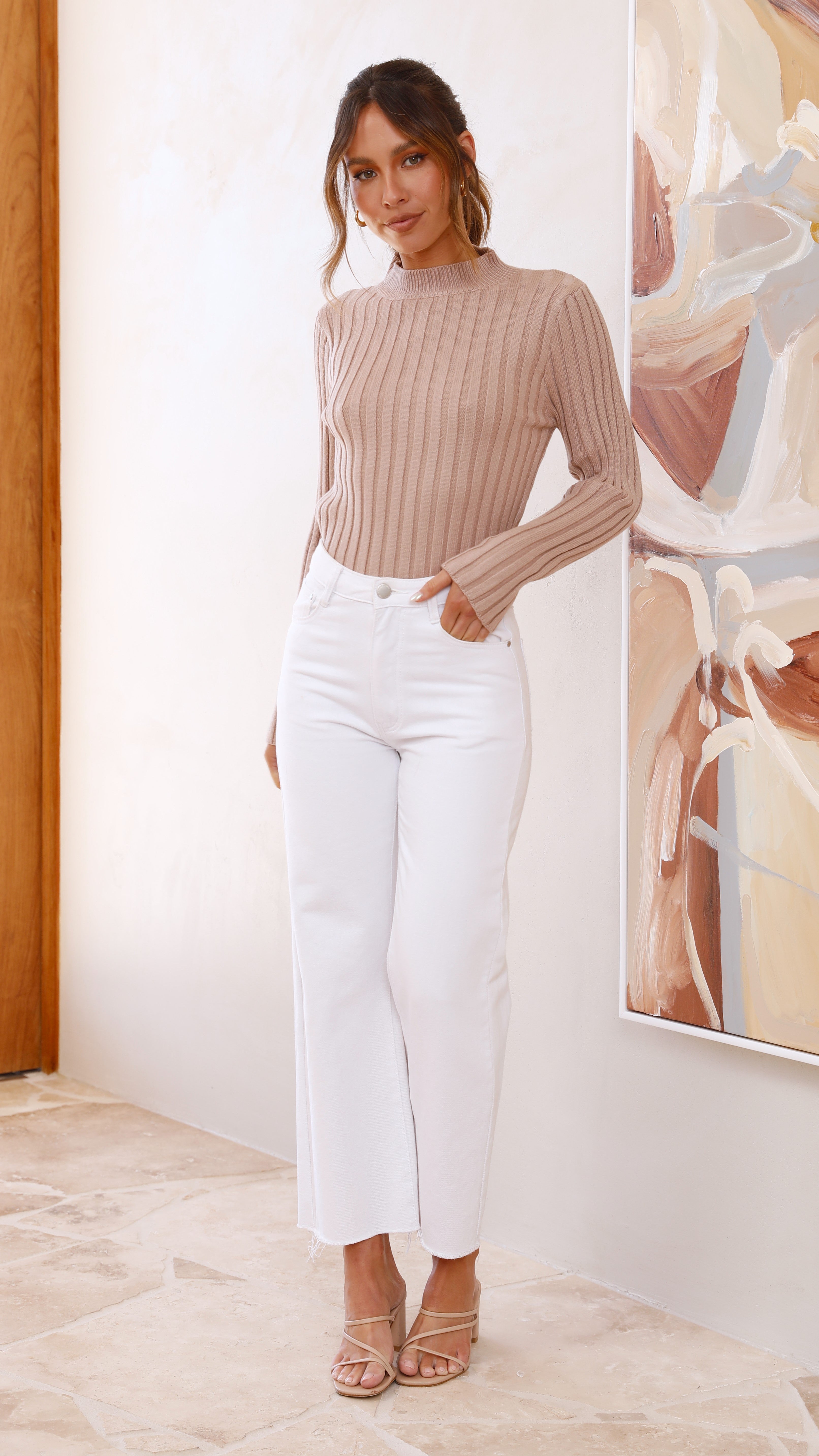 Imogen Long Sleeve Knit Crop - Mocha-Sunshines Bliss