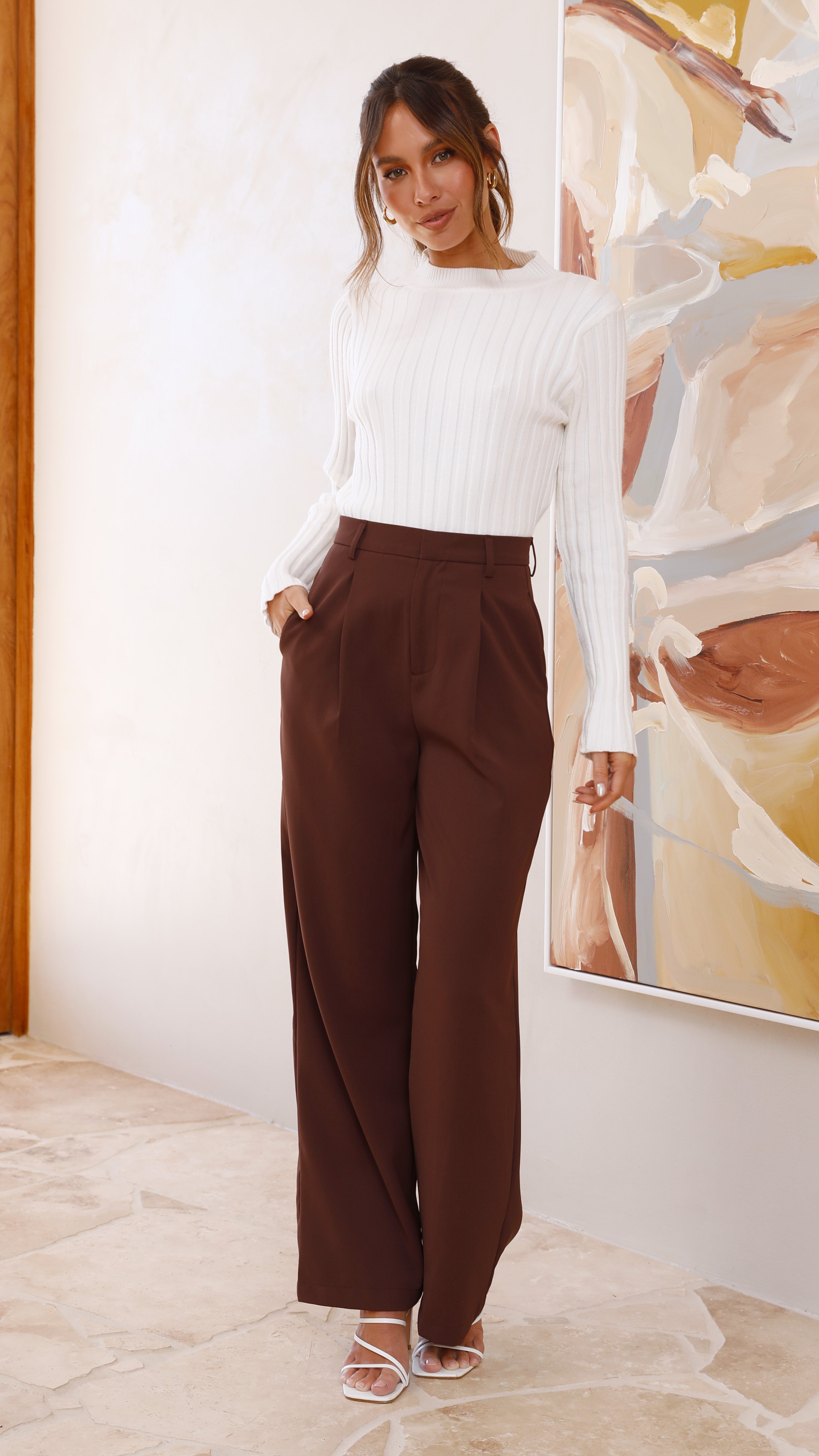 Imogen Long Sleeve Knit Crop - White-Sunshines Bliss