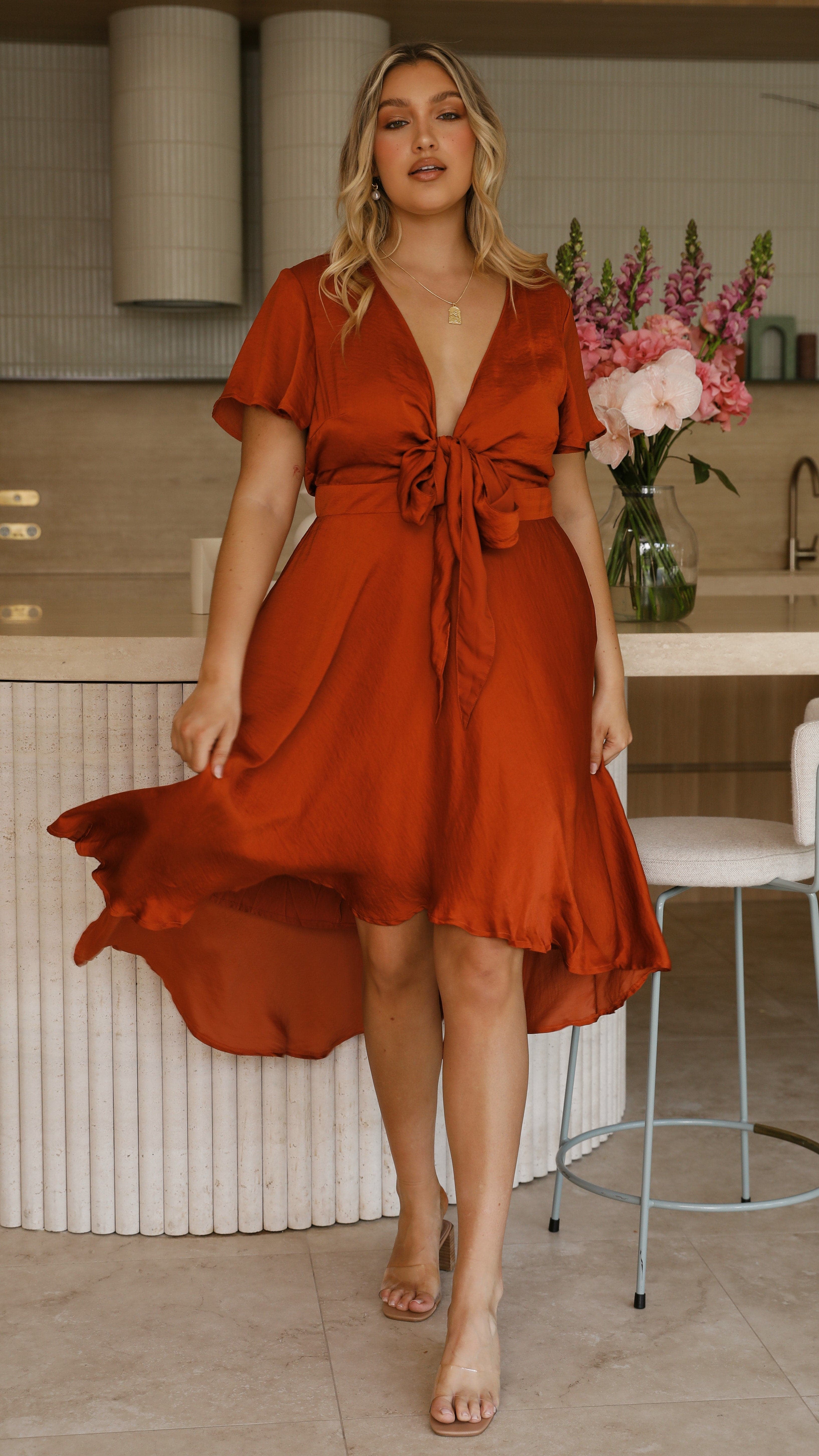 Sunny Daze Dress - Rust-Sunshines Bliss