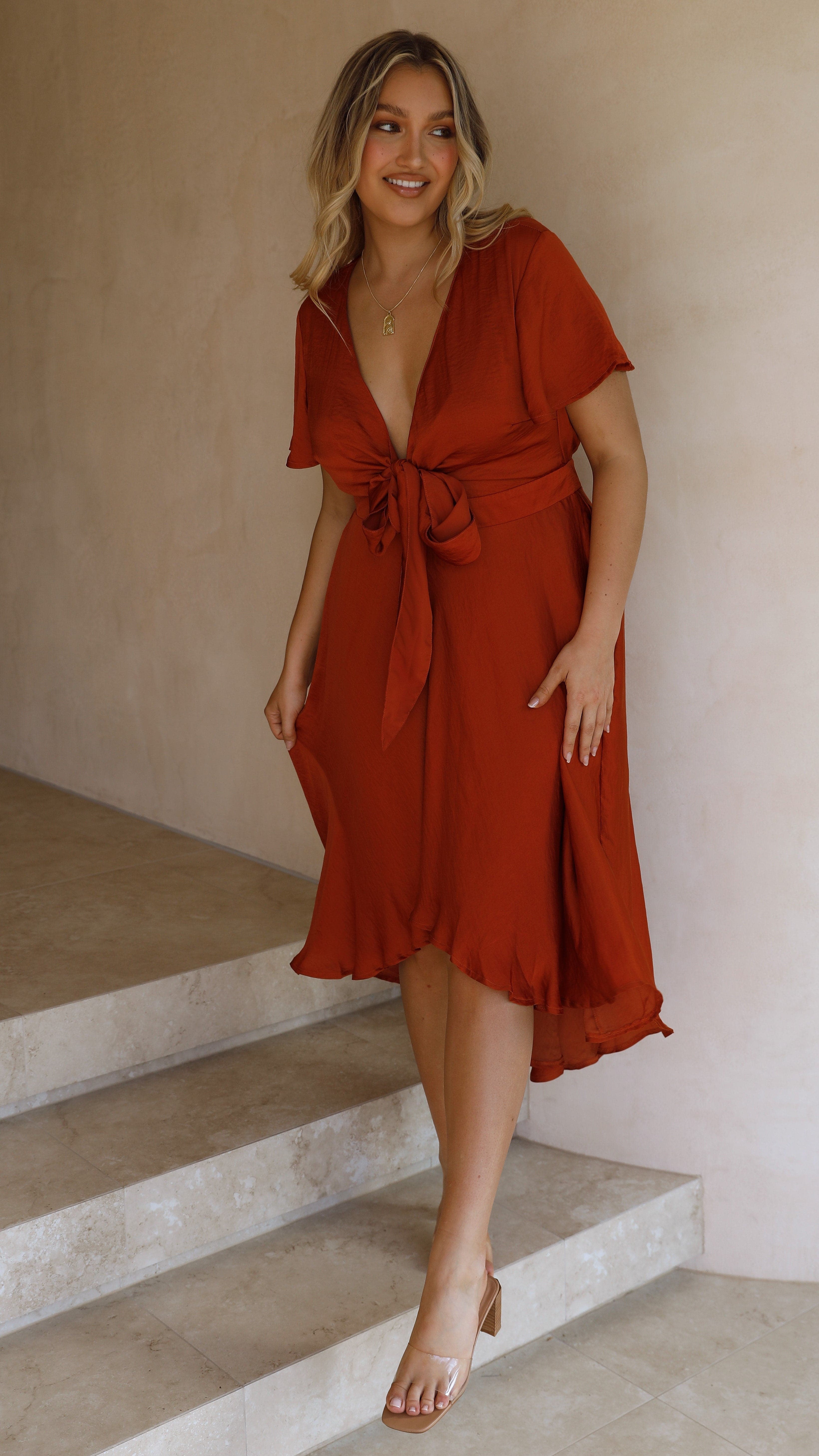 Sunny Daze Dress - Rust-Sunshines Bliss