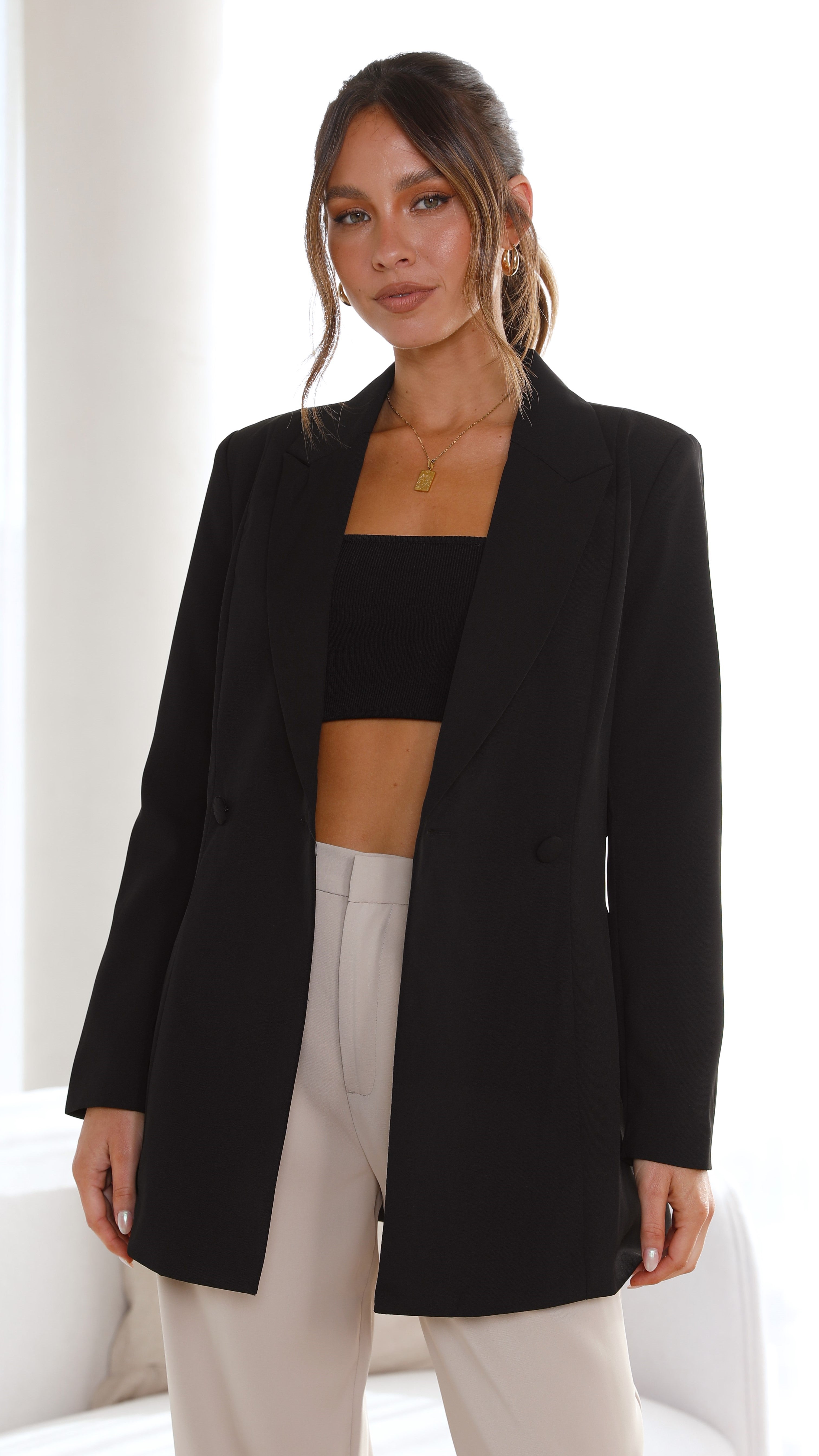 Hada Blazer - Black-Sunshines Bliss