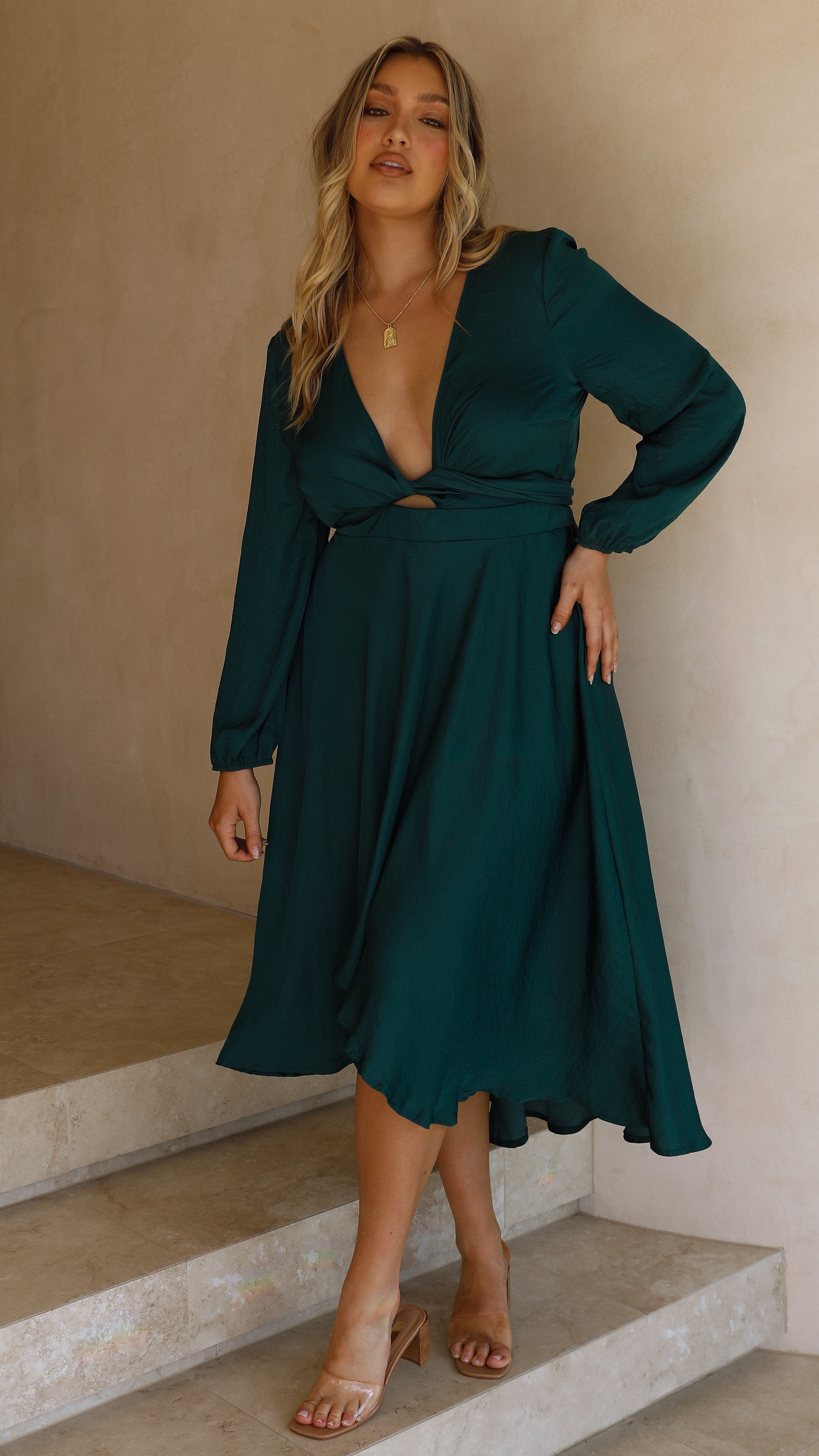 Starry Nights Dress - Emerald-Sunshines Bliss