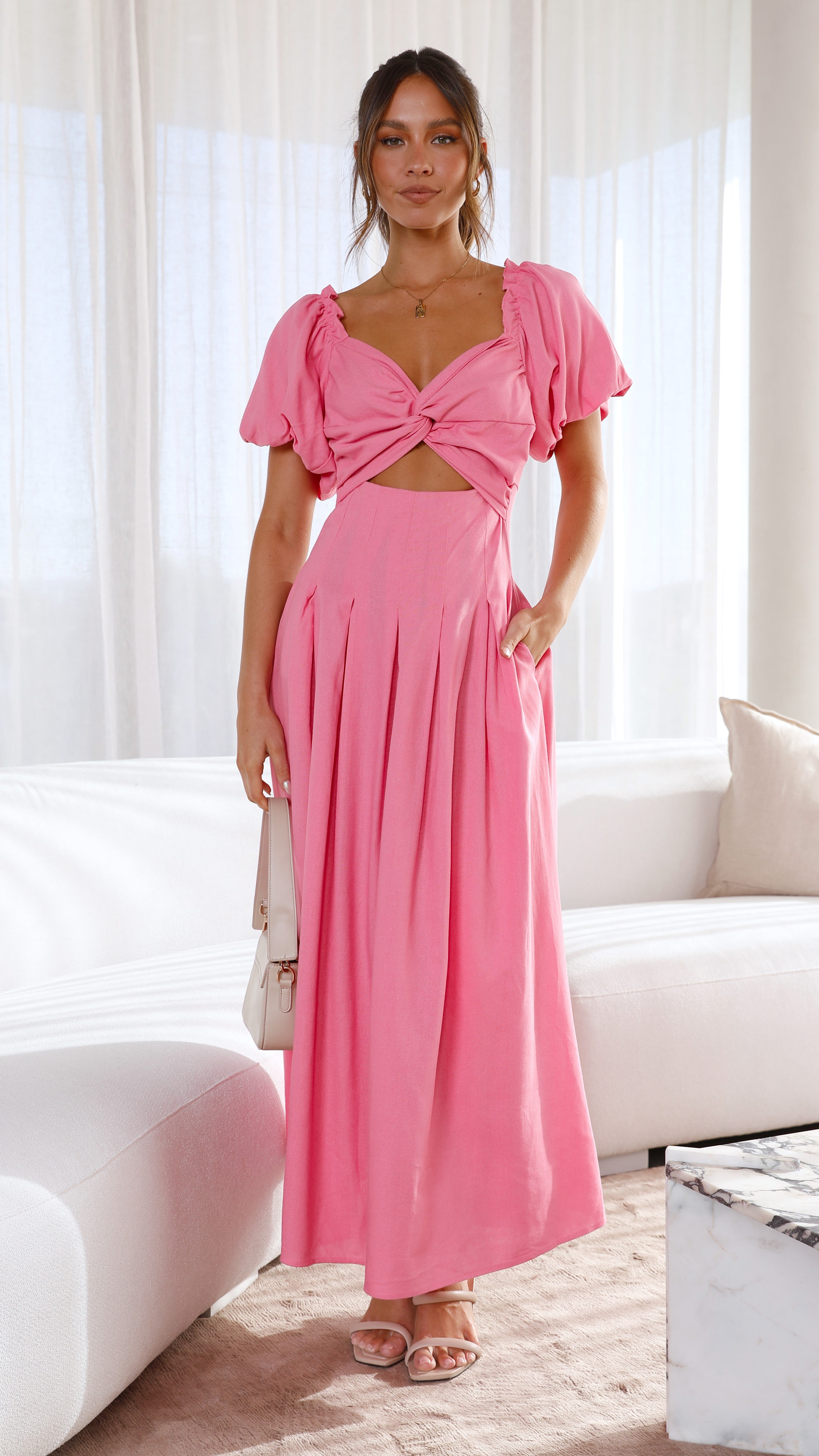 Christina Maxi Dress - Pink-Sunshines Bliss