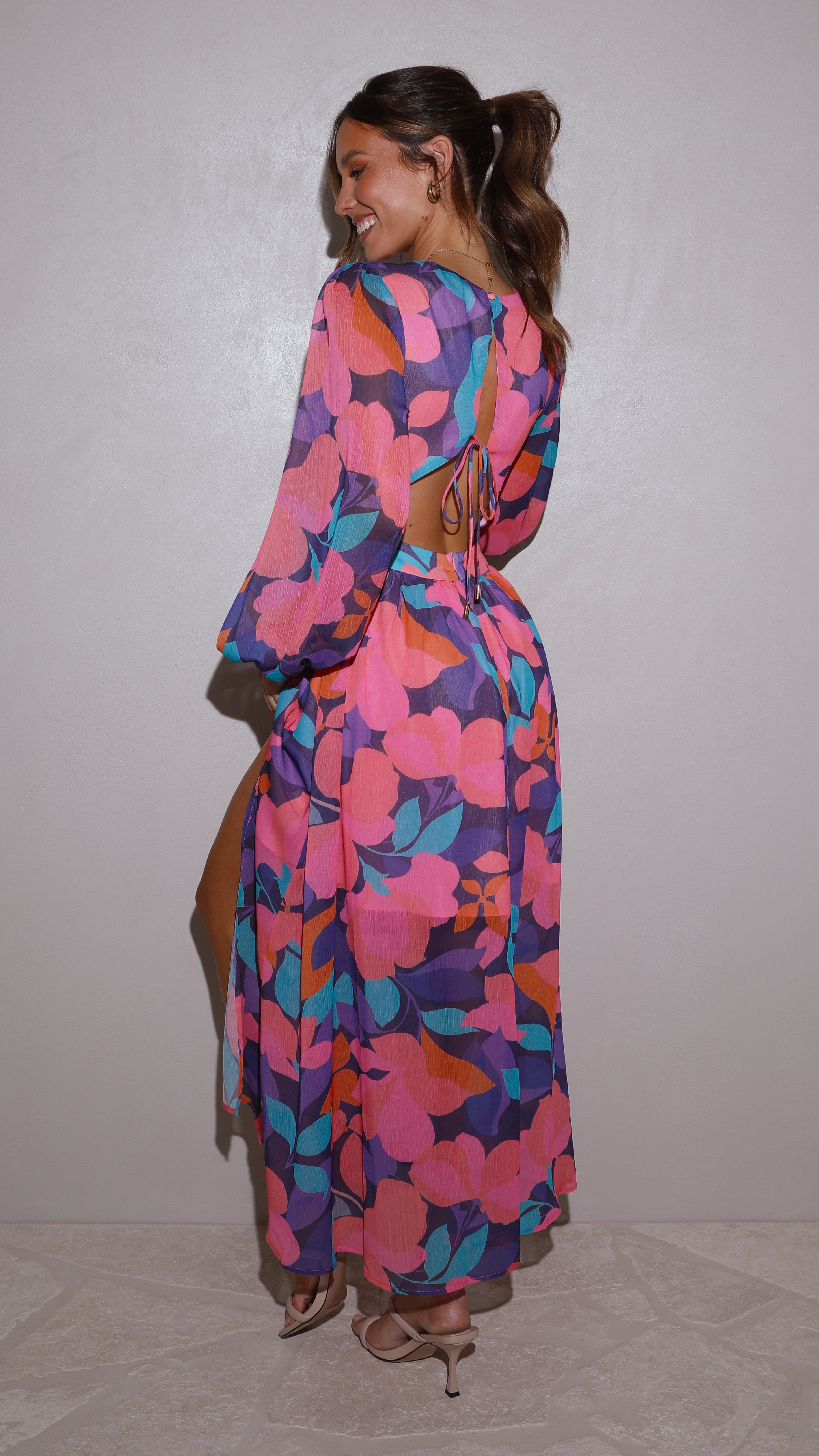 Rosie Maxi Dress - Pink Multi-Sunshines Bliss