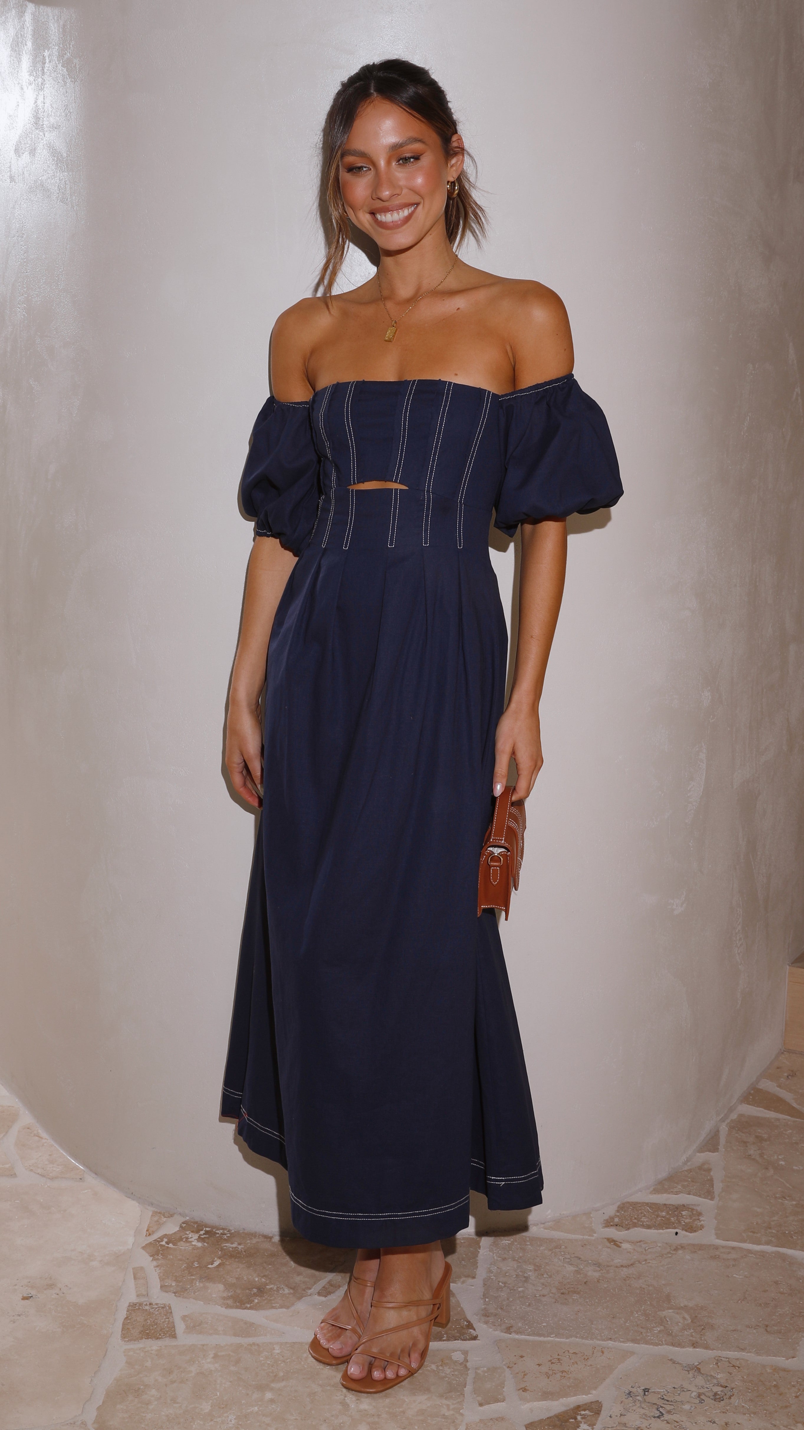 Claira Midi Dress - Navy-Sunshines Bliss