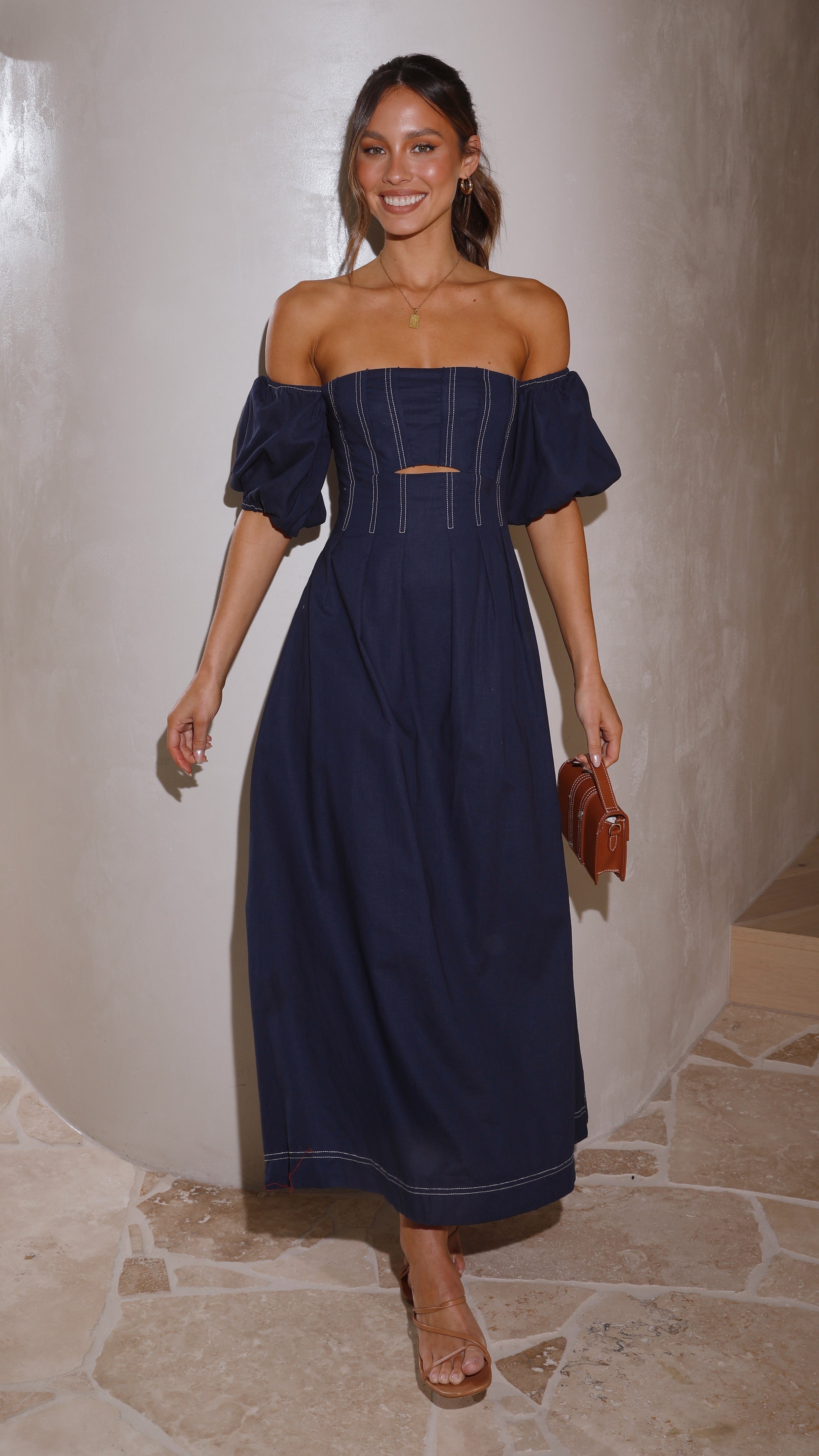 Claira Midi Dress - Navy-Sunshines Bliss