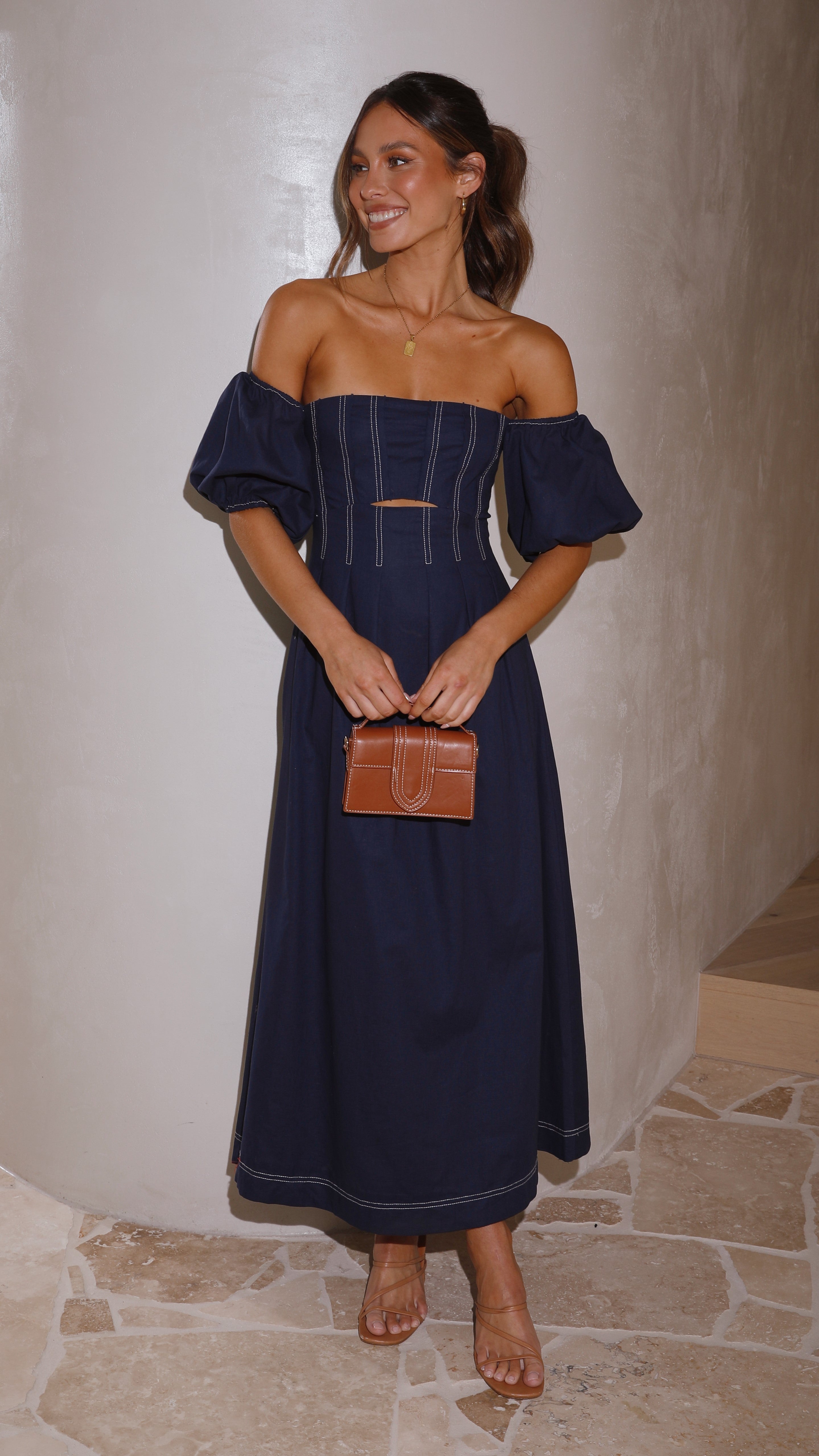 Claira Midi Dress - Navy-Sunshines Bliss