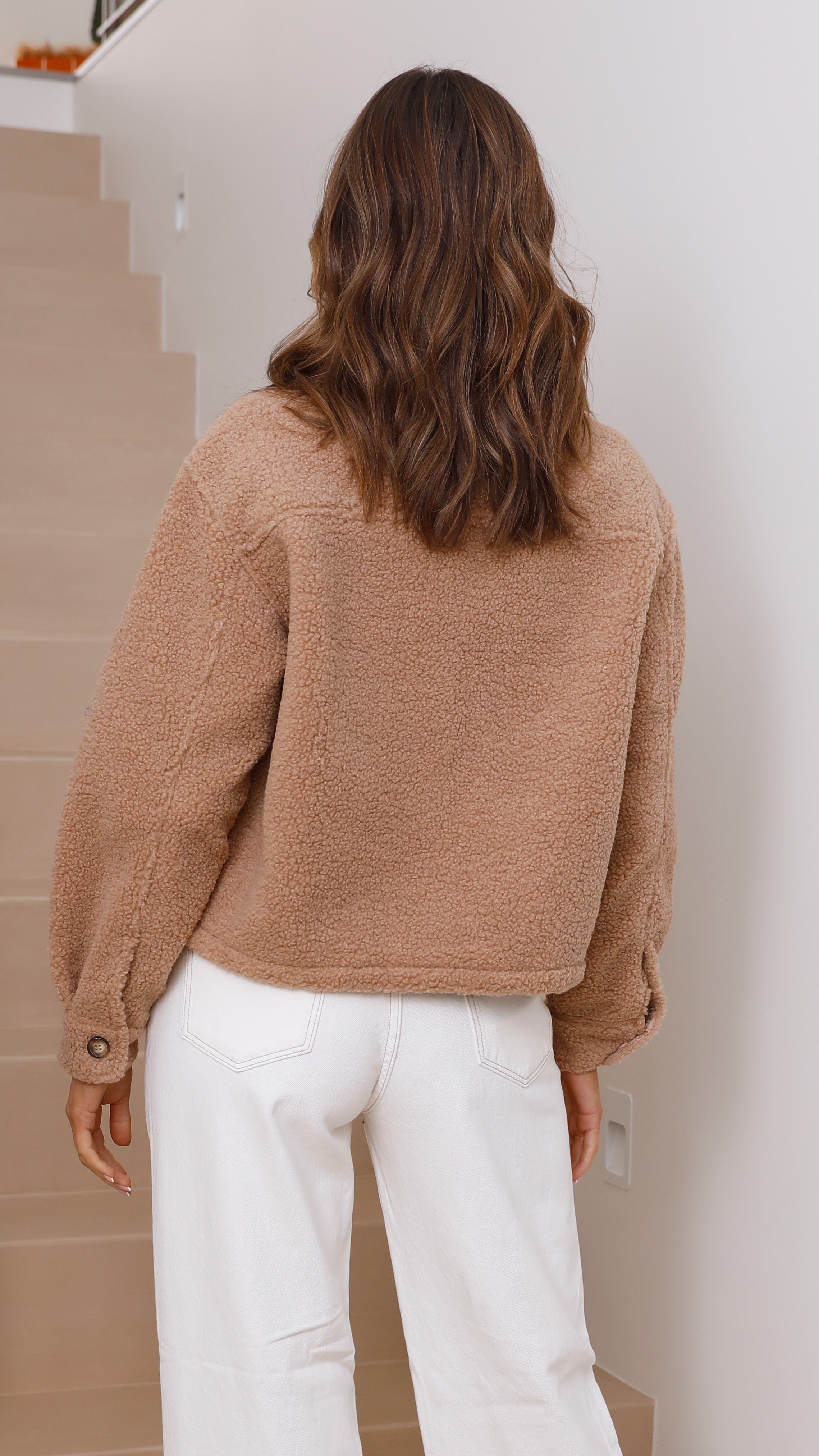 Hany Teddy Jacket - Camel-Sunshines Bliss