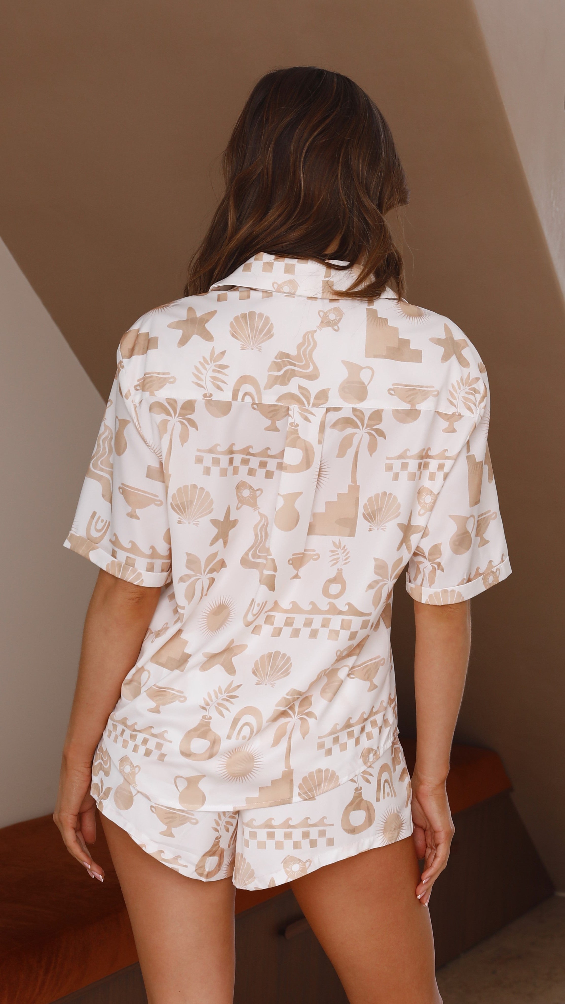 Cove Shirt - White/Sand-Sunshines Bliss