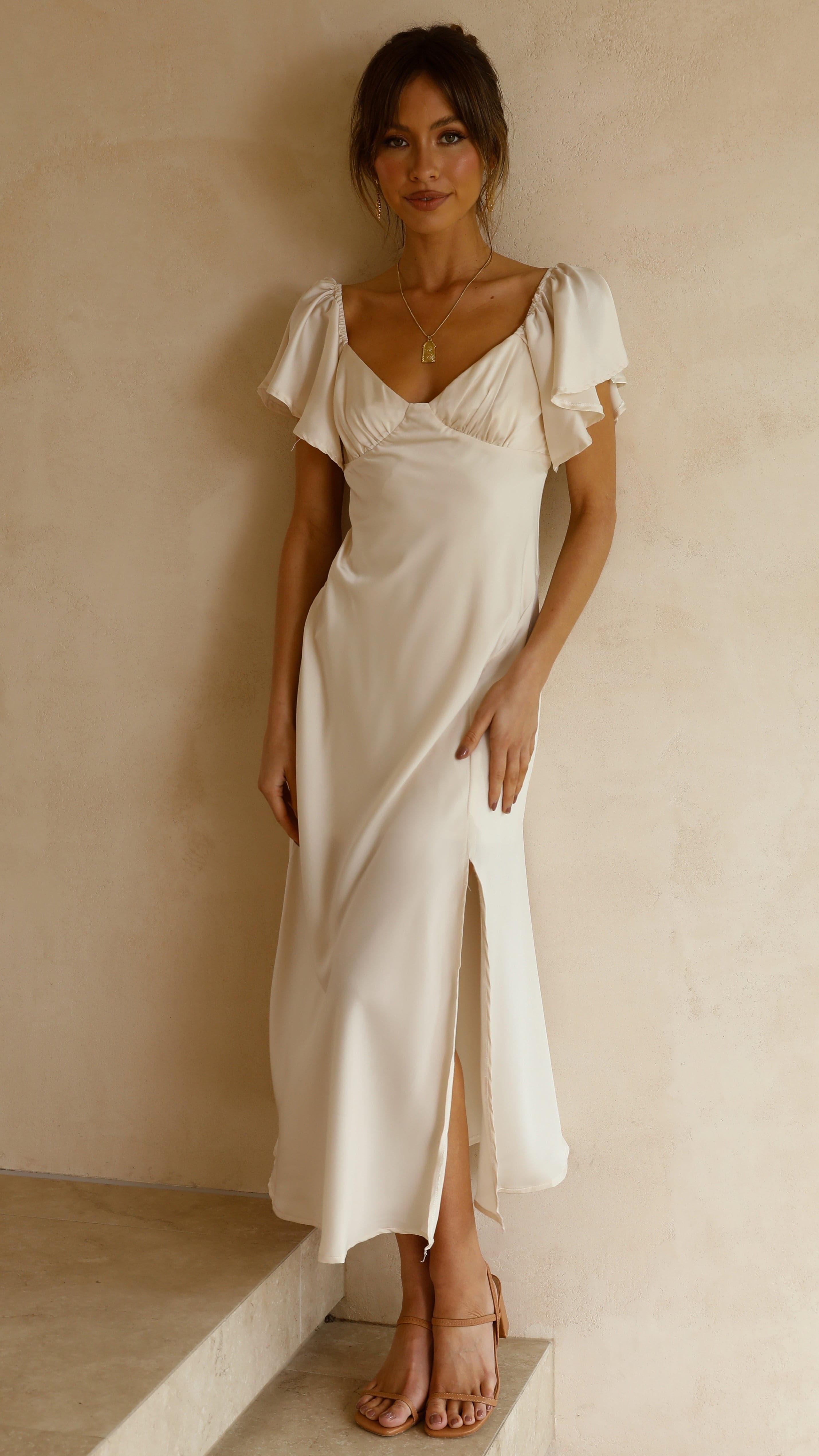 Louisa Midi Dress - Ivory-Sunshines Bliss