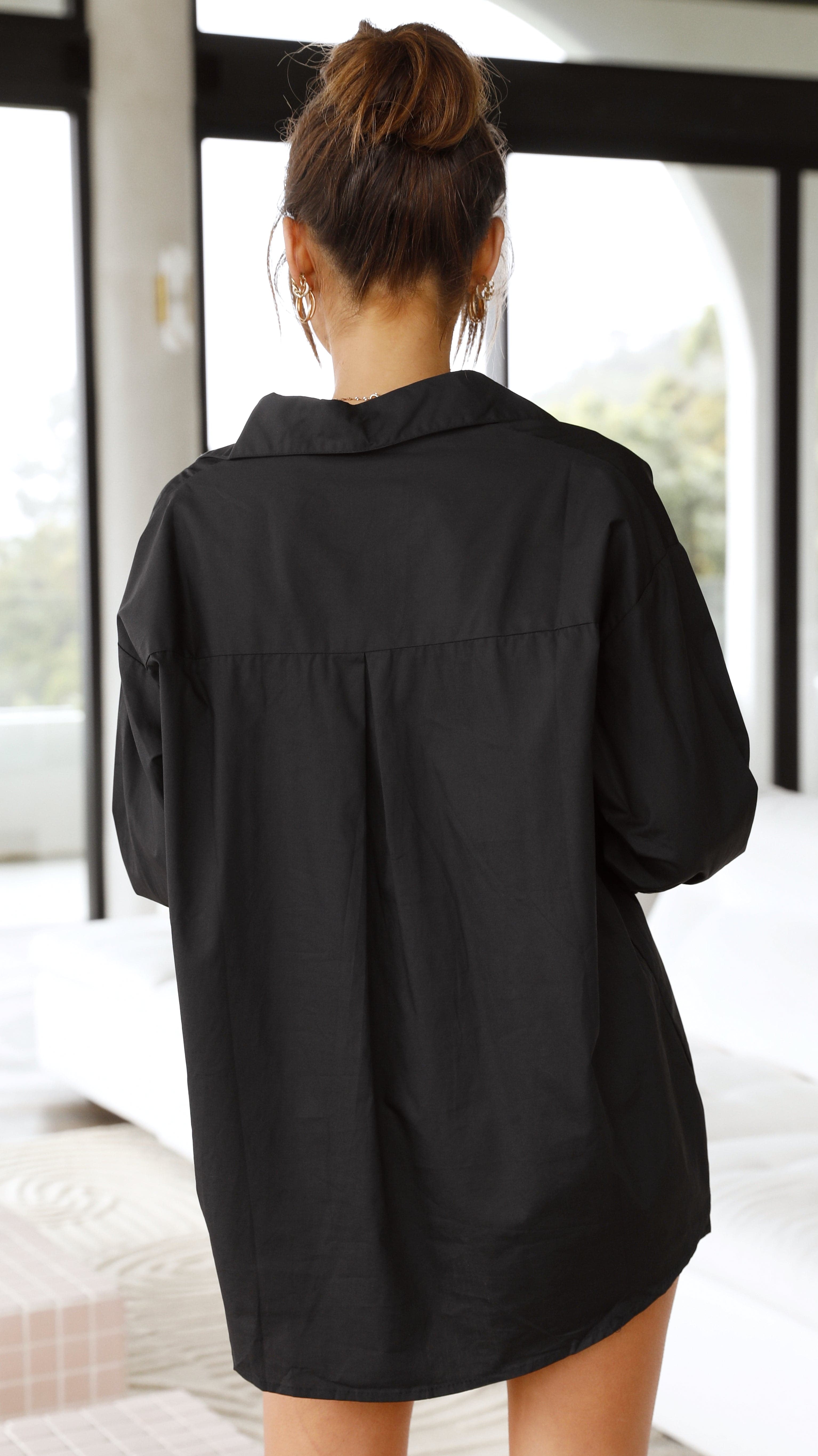 Stellan Button Up Shirt - Black-Sunshines Bliss