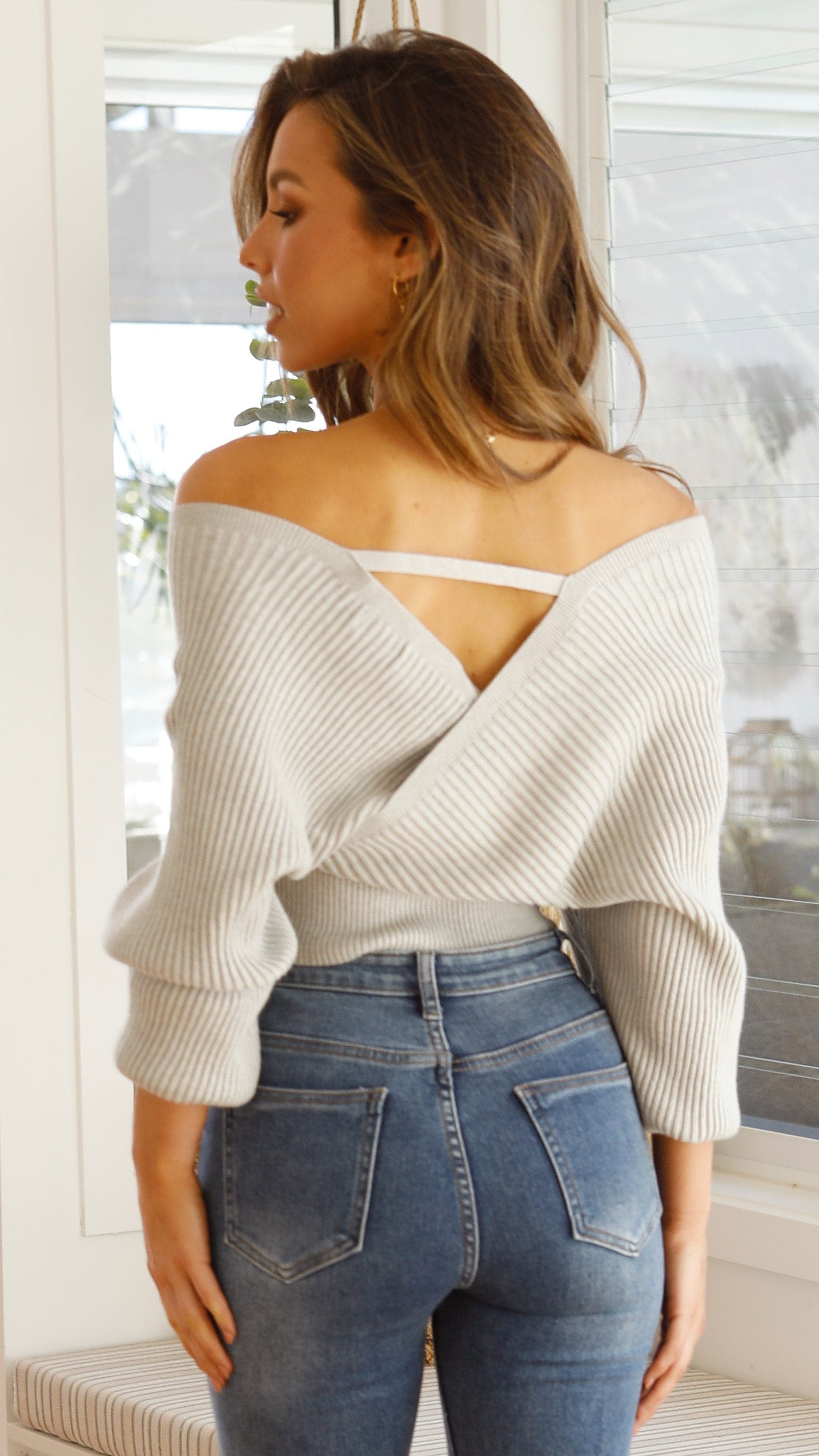 Posse Knit Top - Grey-Sunshines Bliss