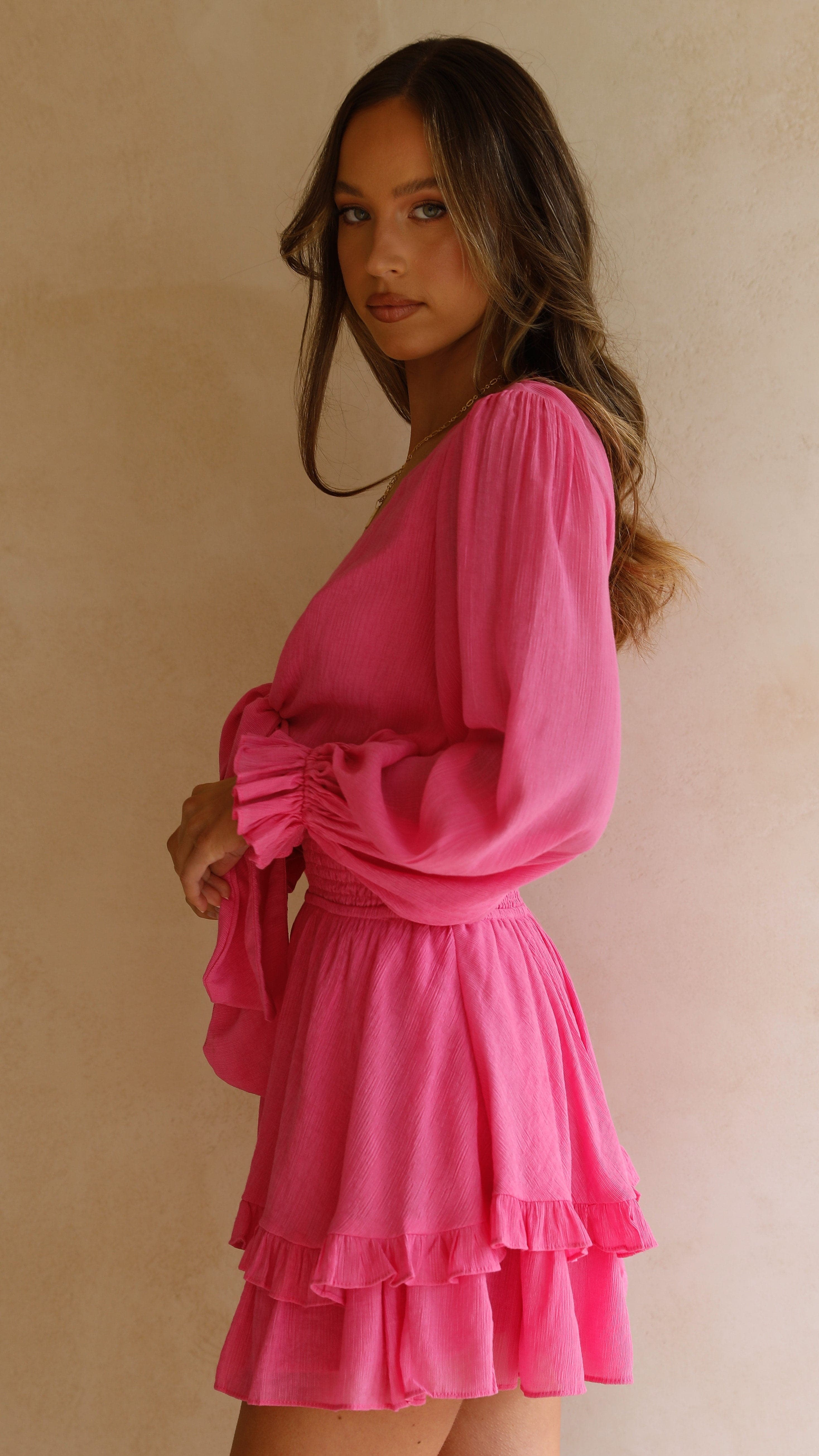 Windswept Dress - Hot Pink-Sunshines Bliss