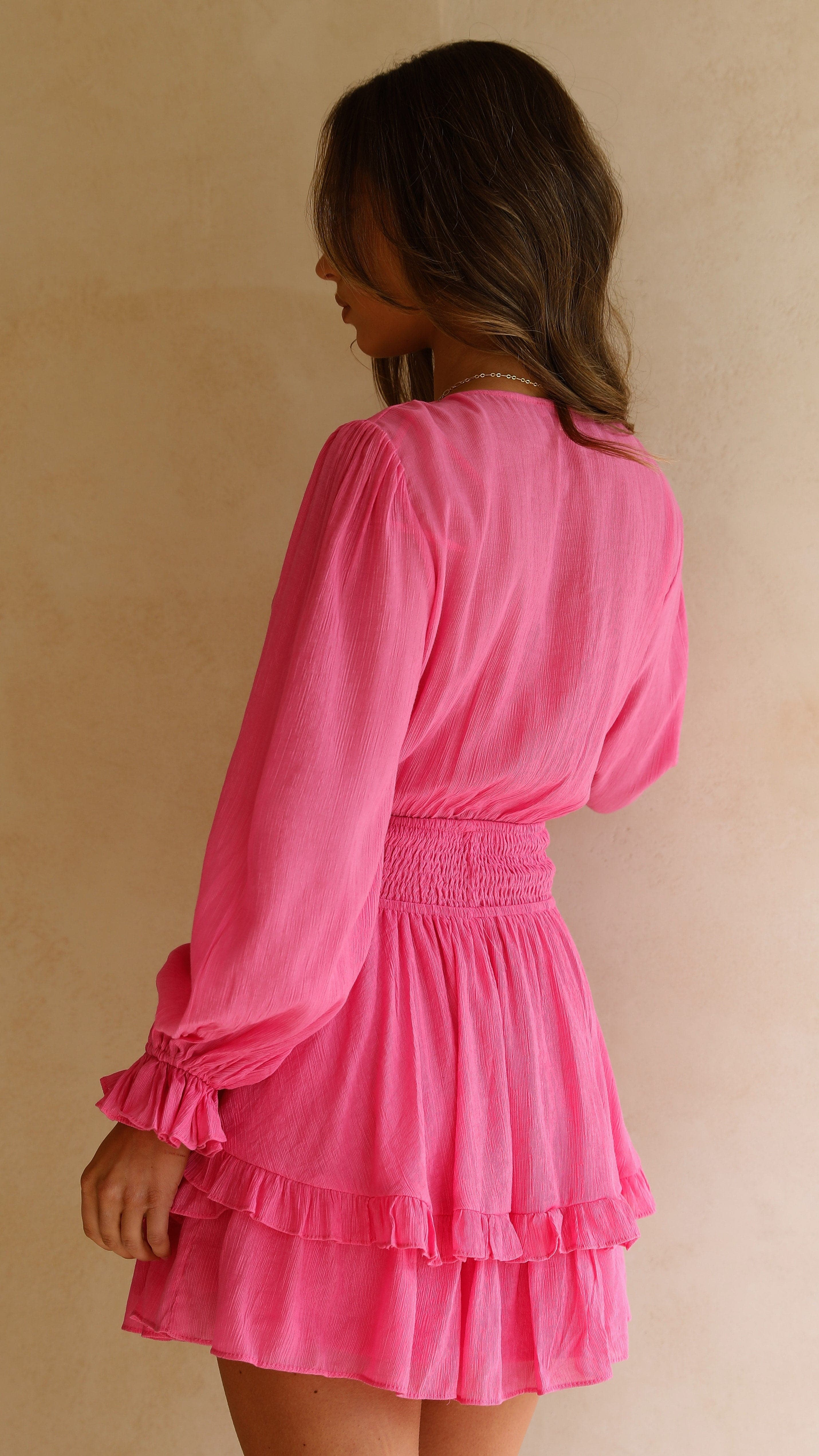 Windswept Dress - Hot Pink-Sunshines Bliss