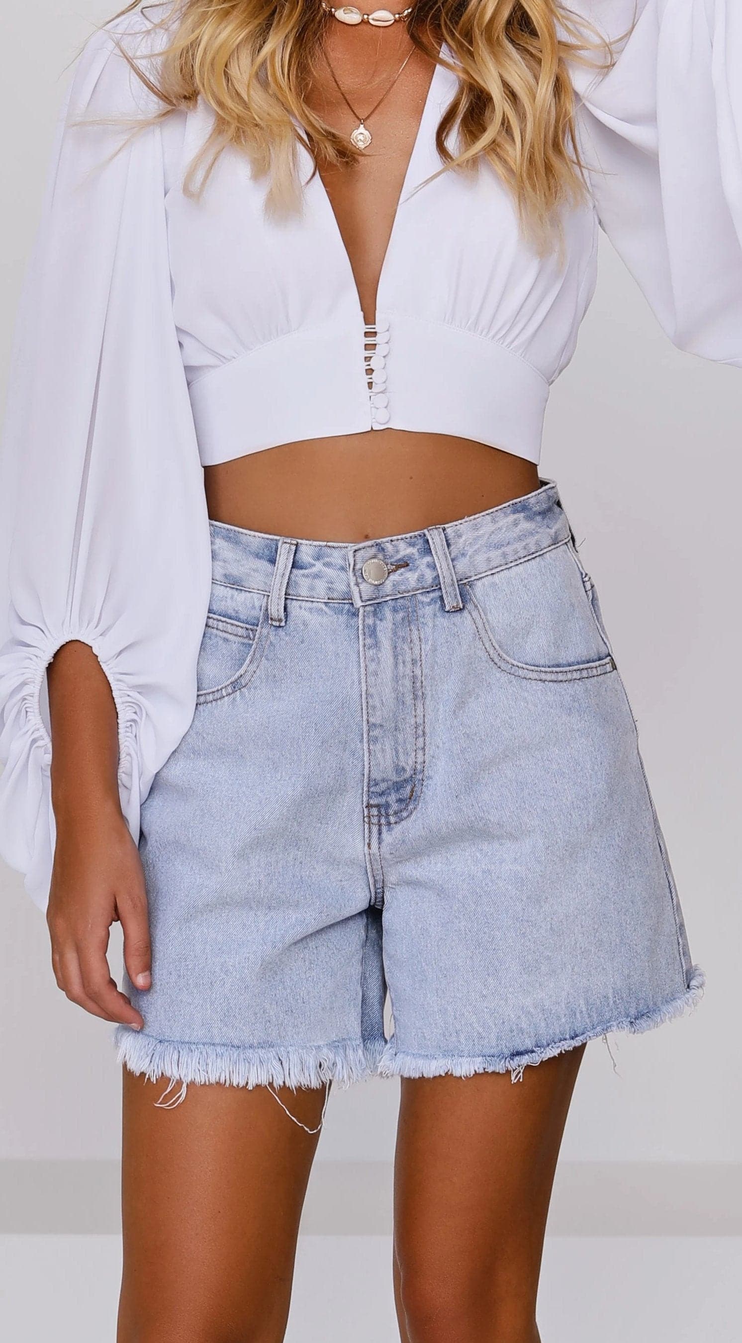 Harlow Shorts - Denim-Sunshines Bliss