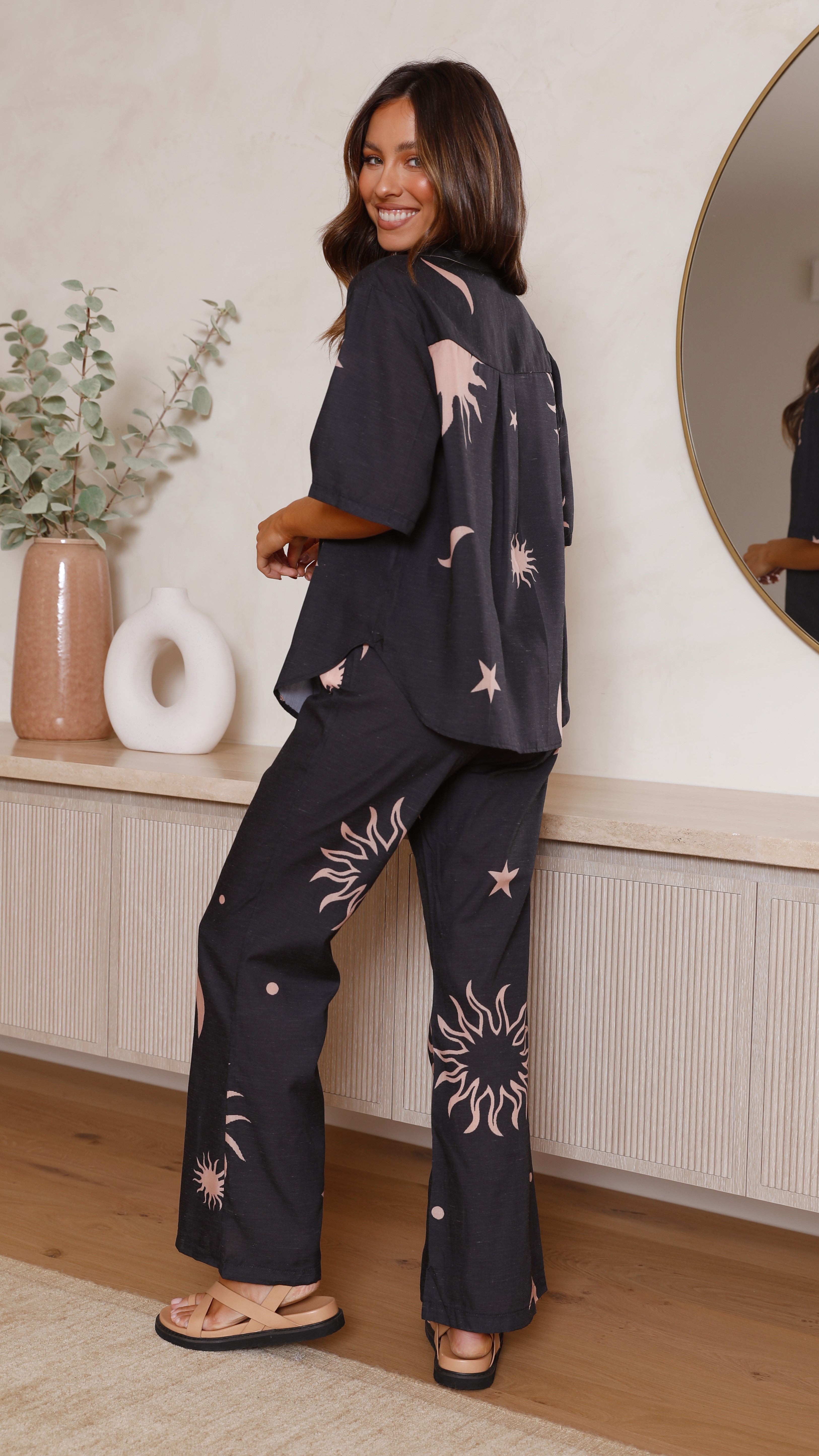 Twilight Button Up Shirt and Pants Set - Celestial Print-Sunshines Bliss