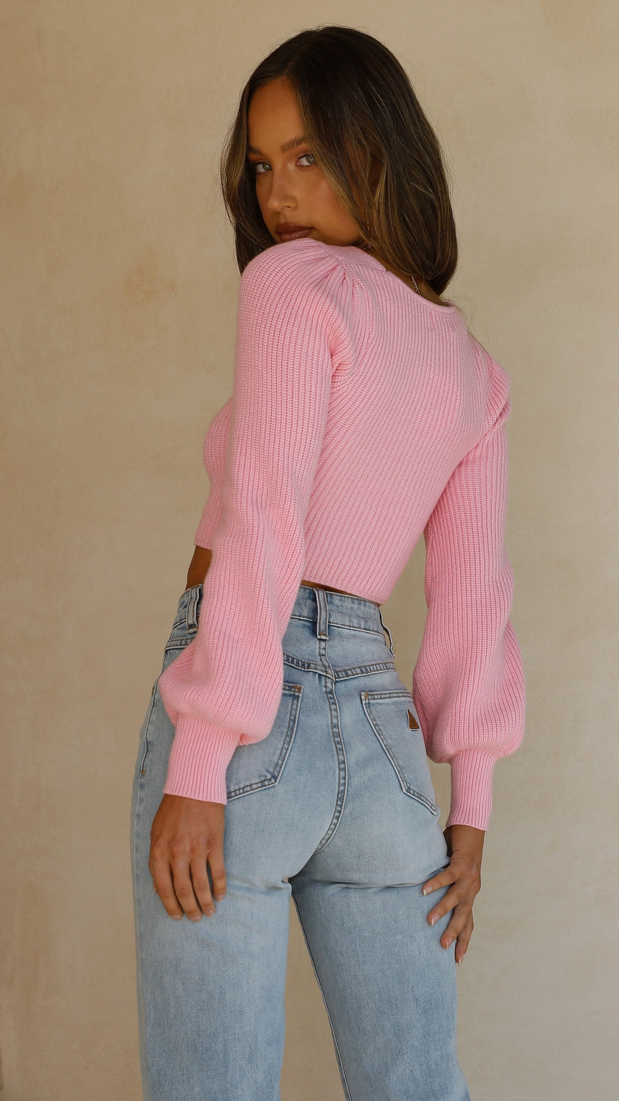 Madie Knit Top - Pink-Sunshines Bliss