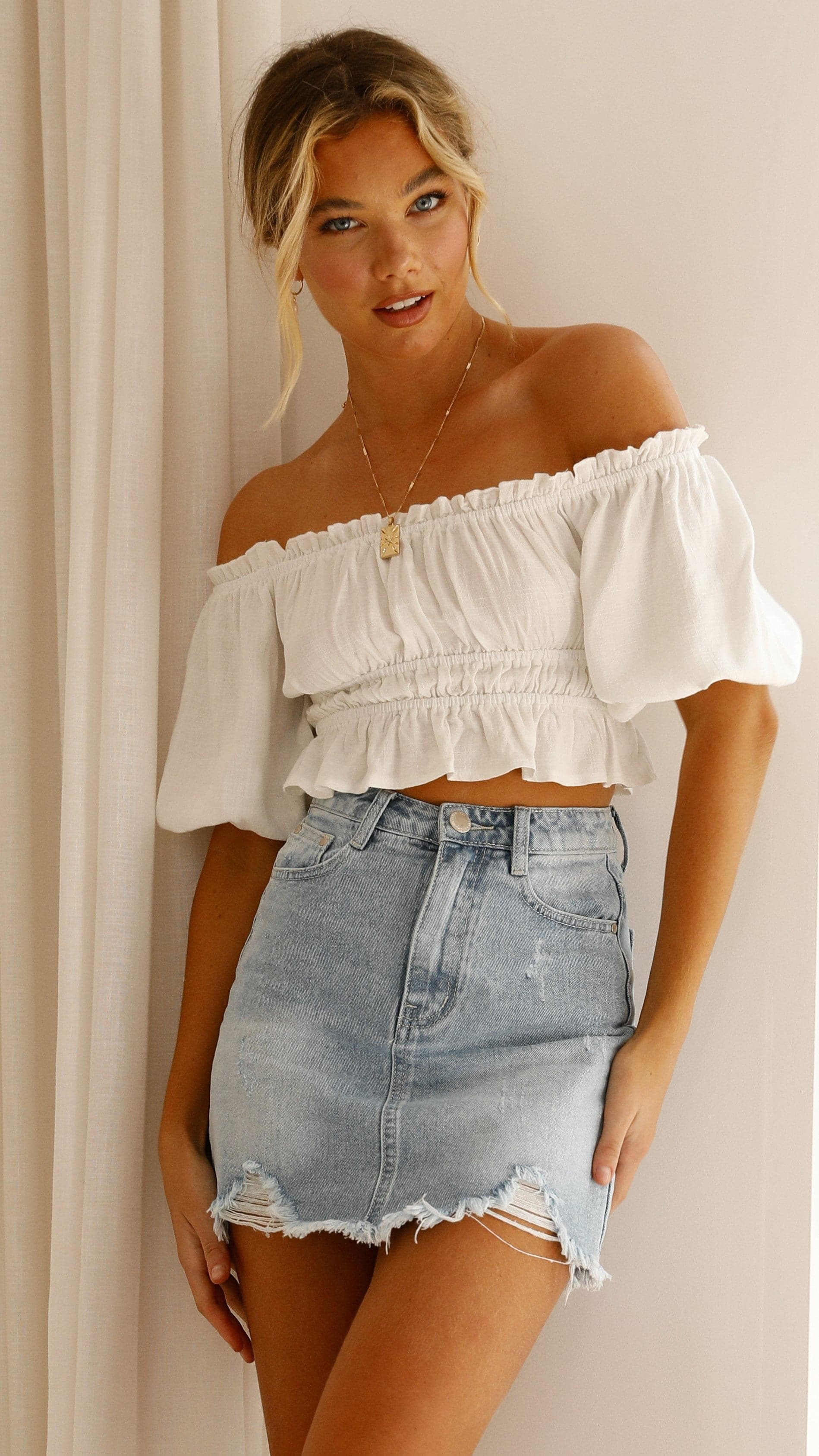 Tammy Skirt - Light Denim-Sunshines Bliss