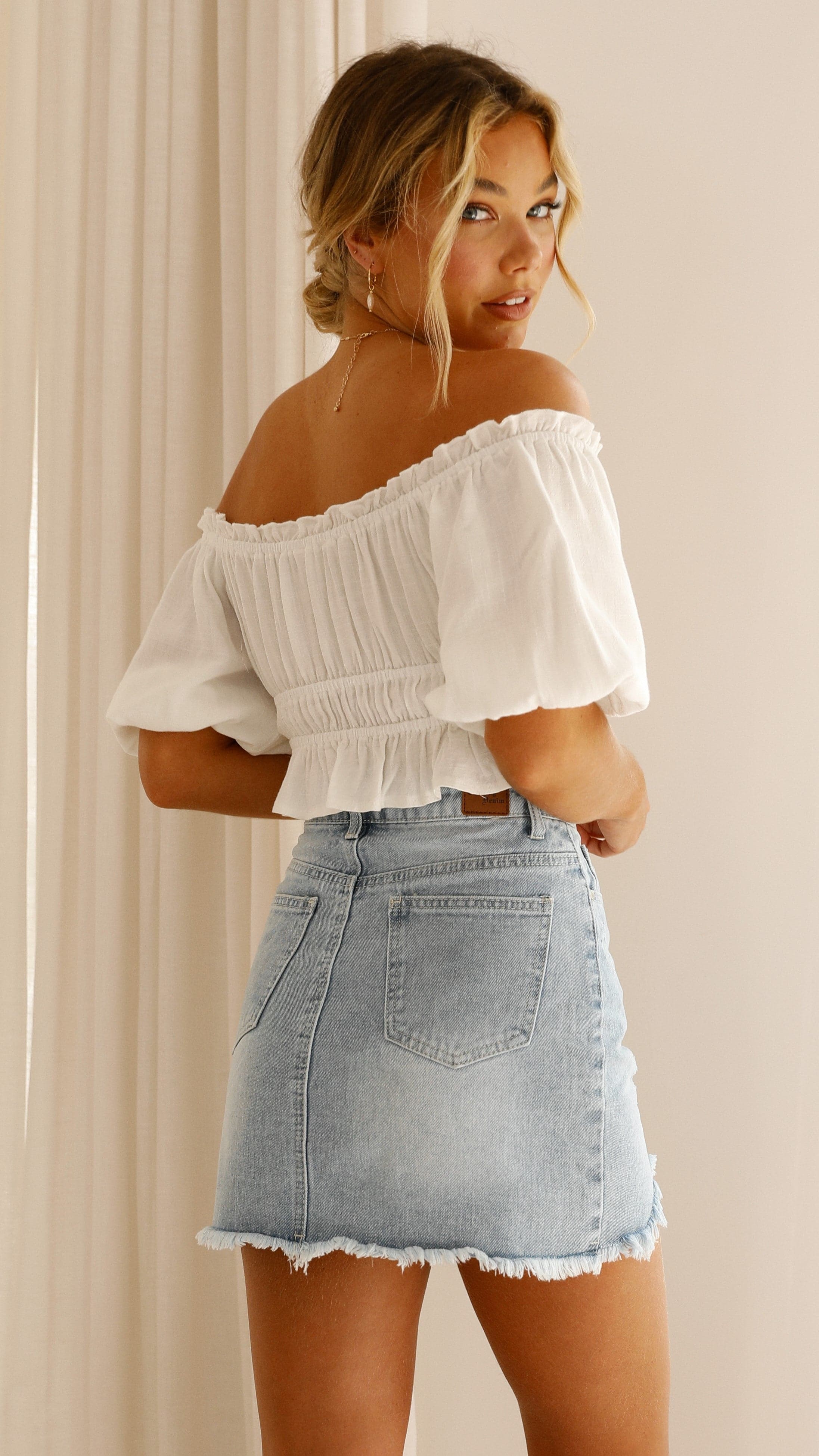 Tammy Skirt - Light Denim-Sunshines Bliss