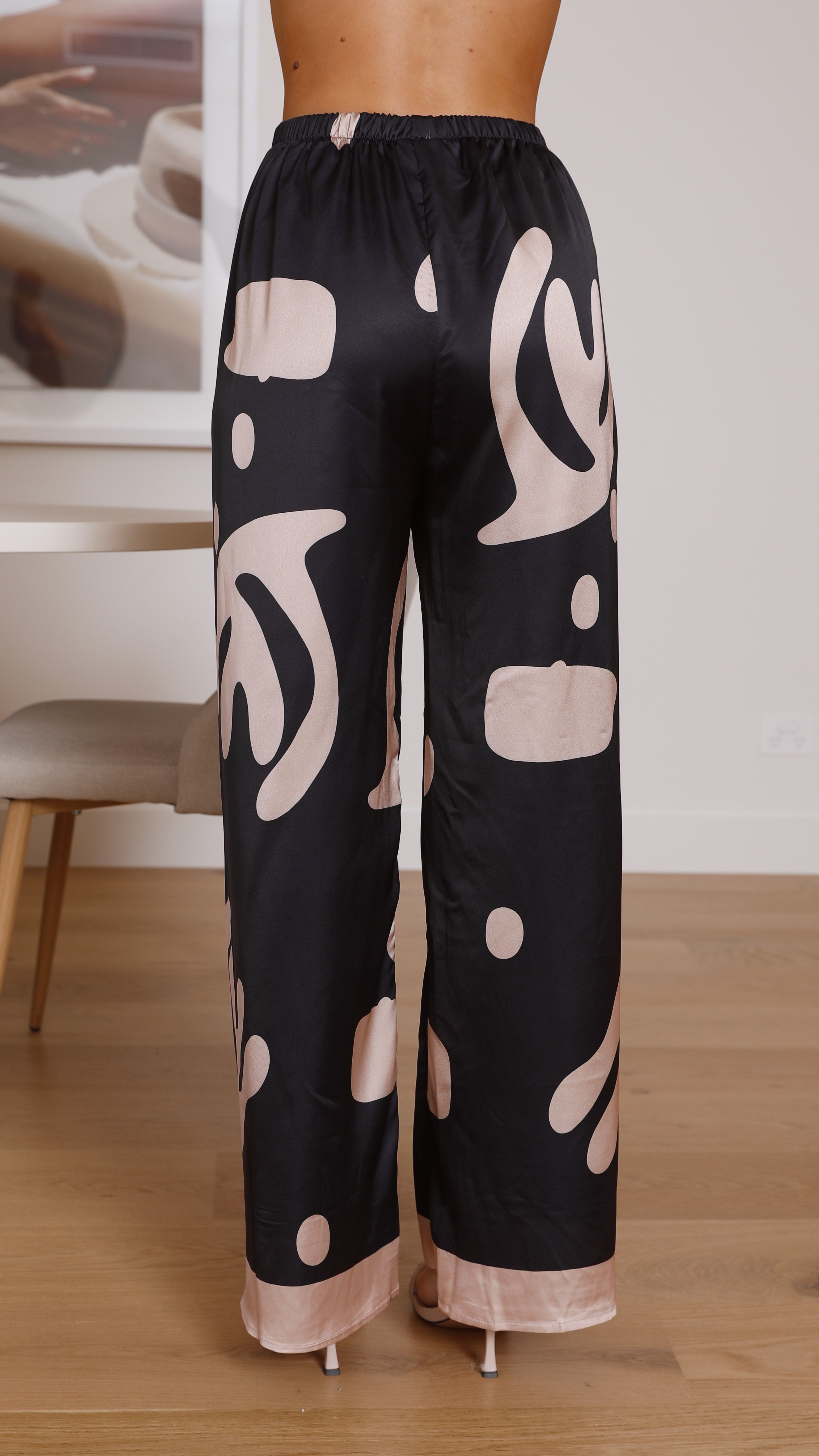 Bailie Shirt and Pants Set - Black/Beige Coral-Sunshines Bliss