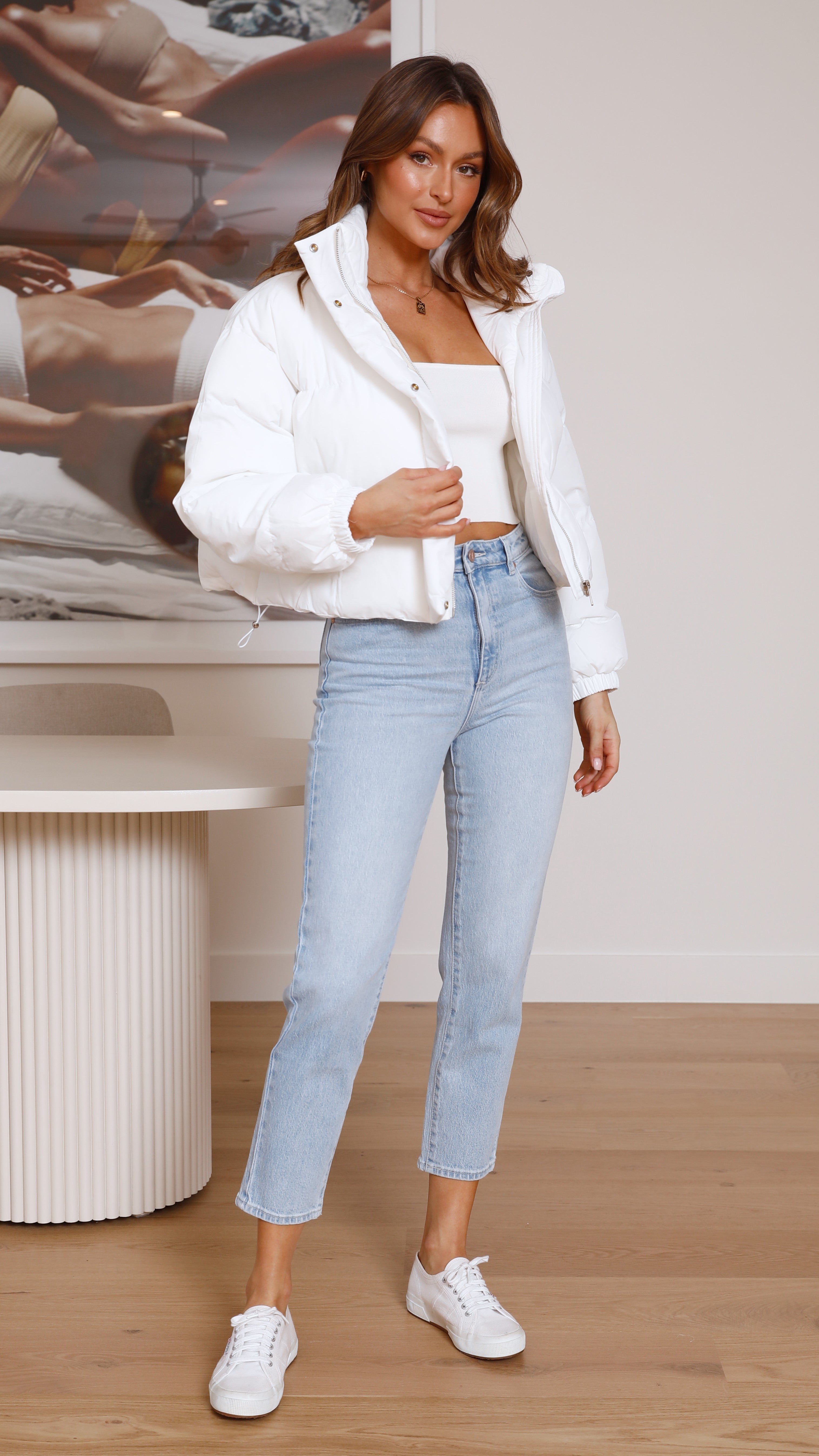 Paula Puffer Jacket - White-Sunshines Bliss