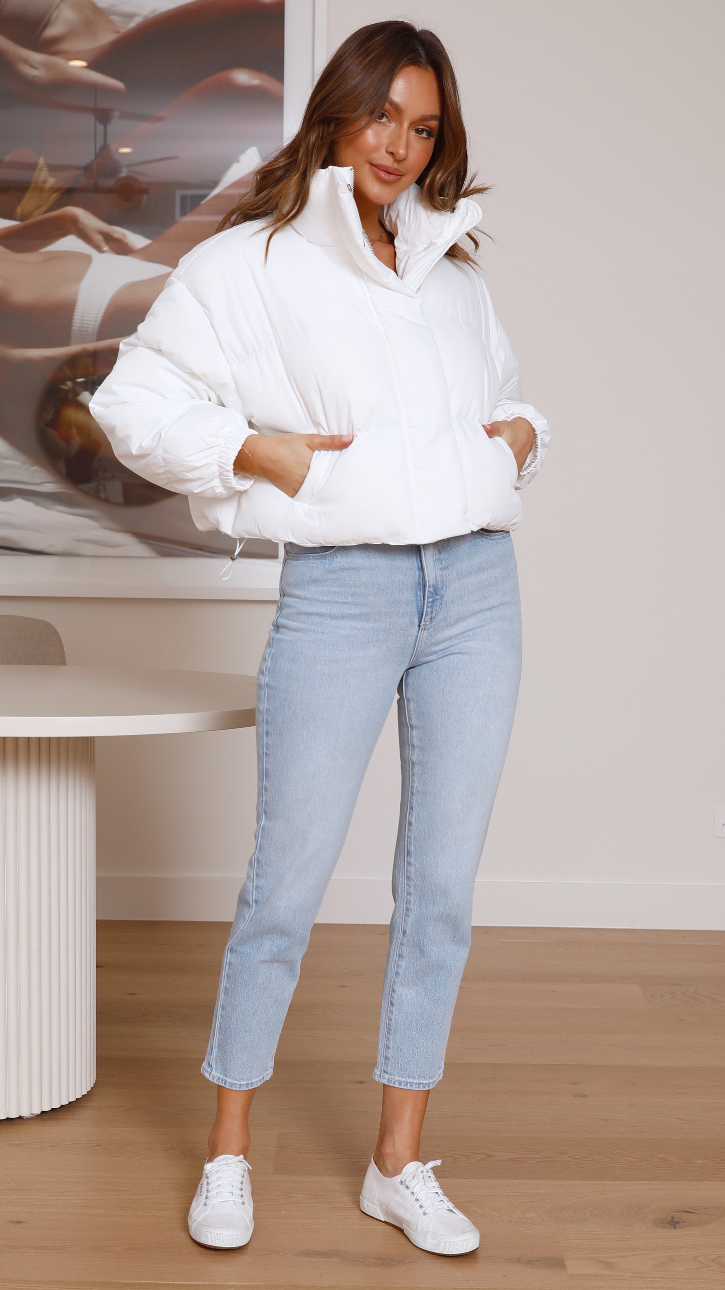 Paula Puffer Jacket - White-Sunshines Bliss