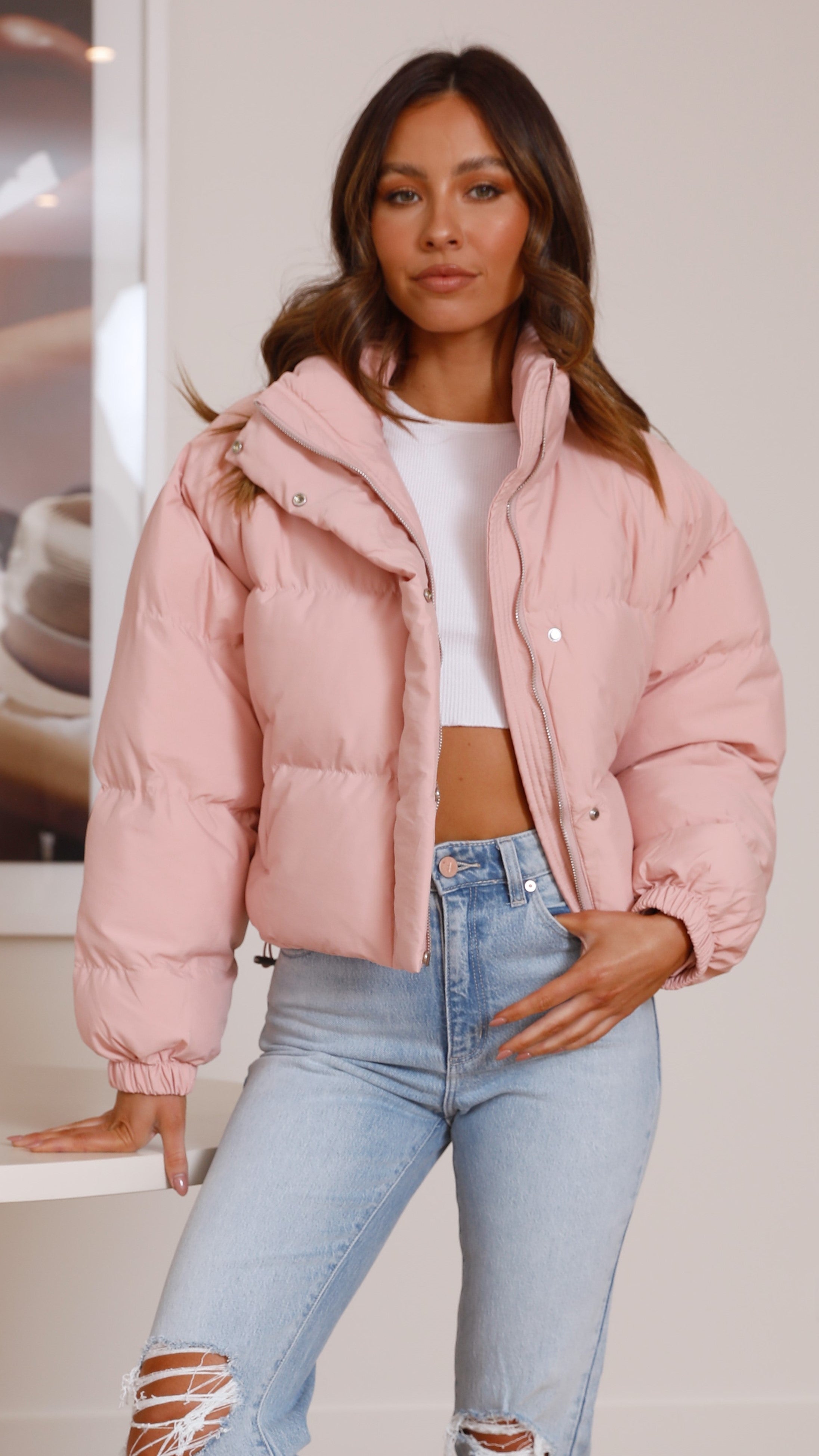 Paula Puffer Jacket - Pink-Sunshines Bliss