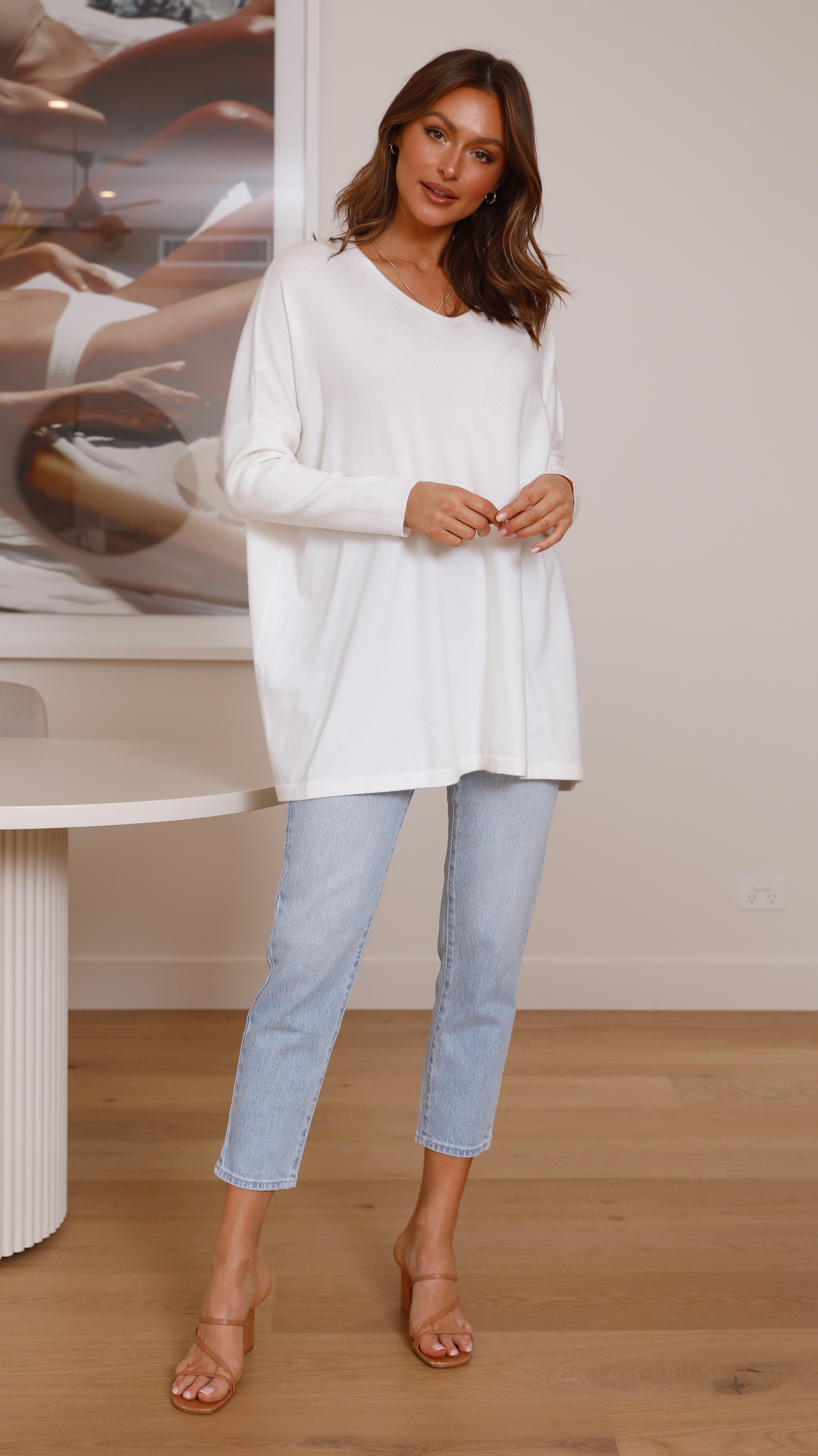 Laura Knit Top - White-Sunshines Bliss