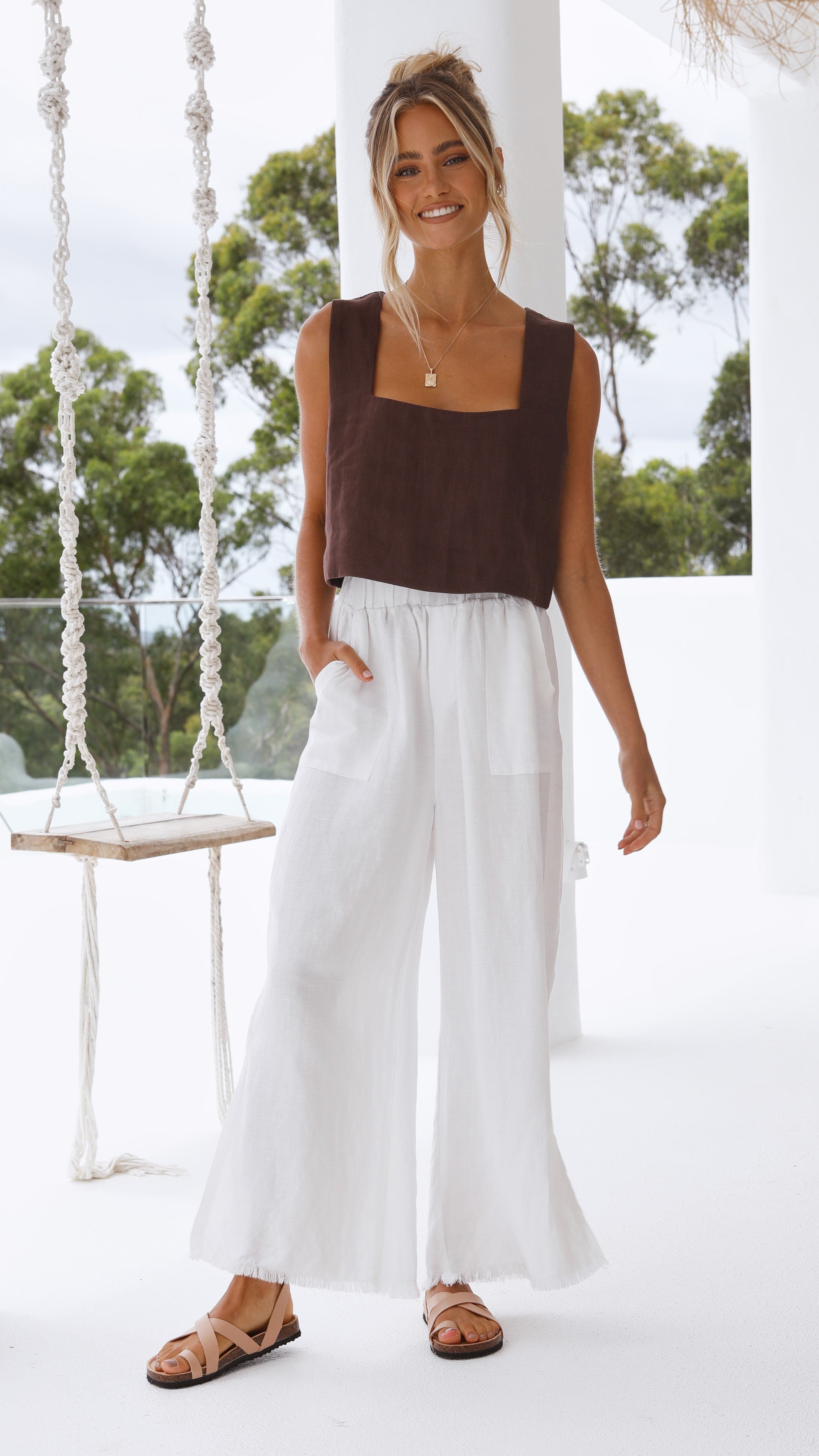 Tillie Crop Top - Chocolate-Sunshines Bliss