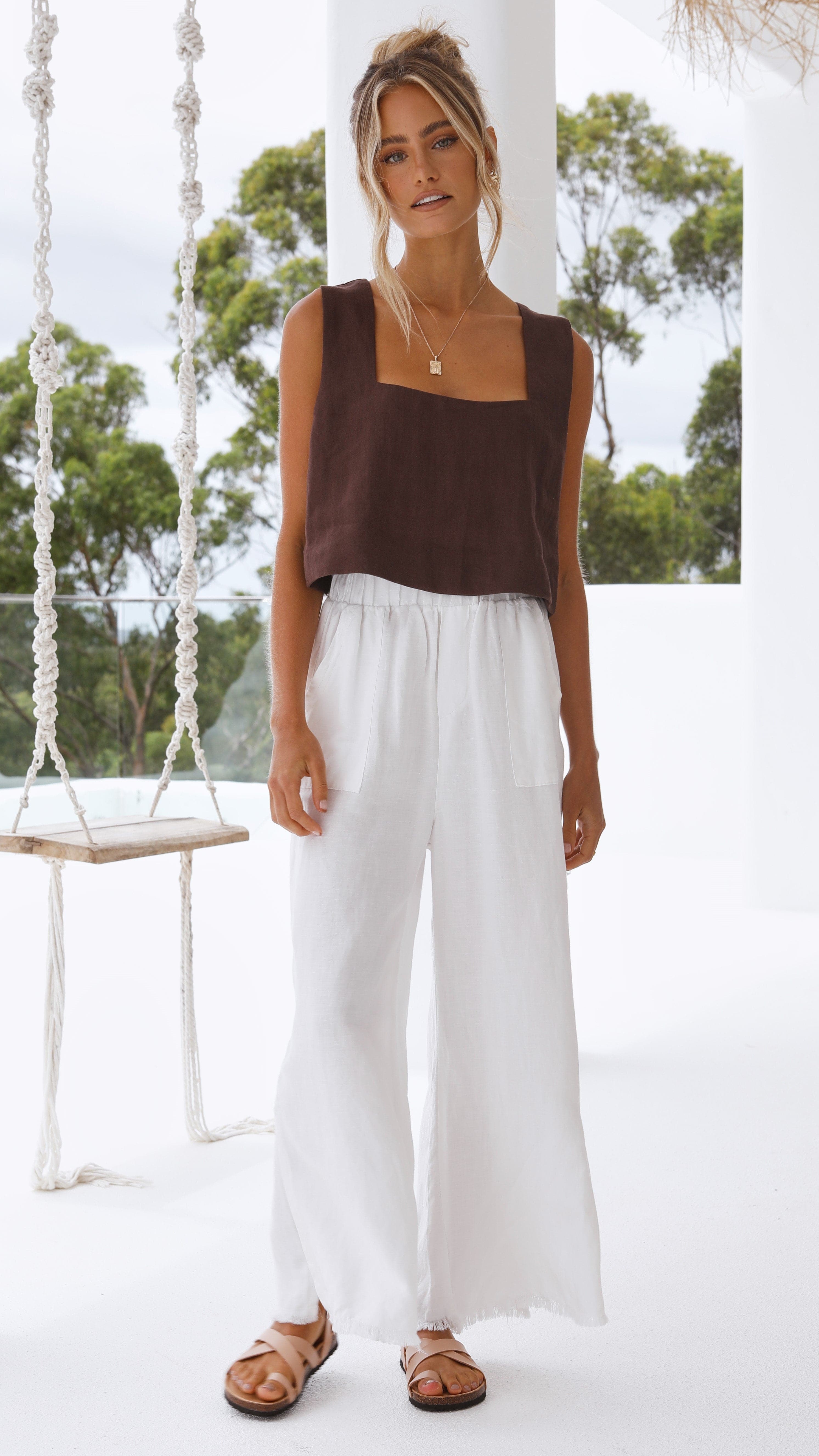 Tillie Crop Top - Chocolate-Sunshines Bliss
