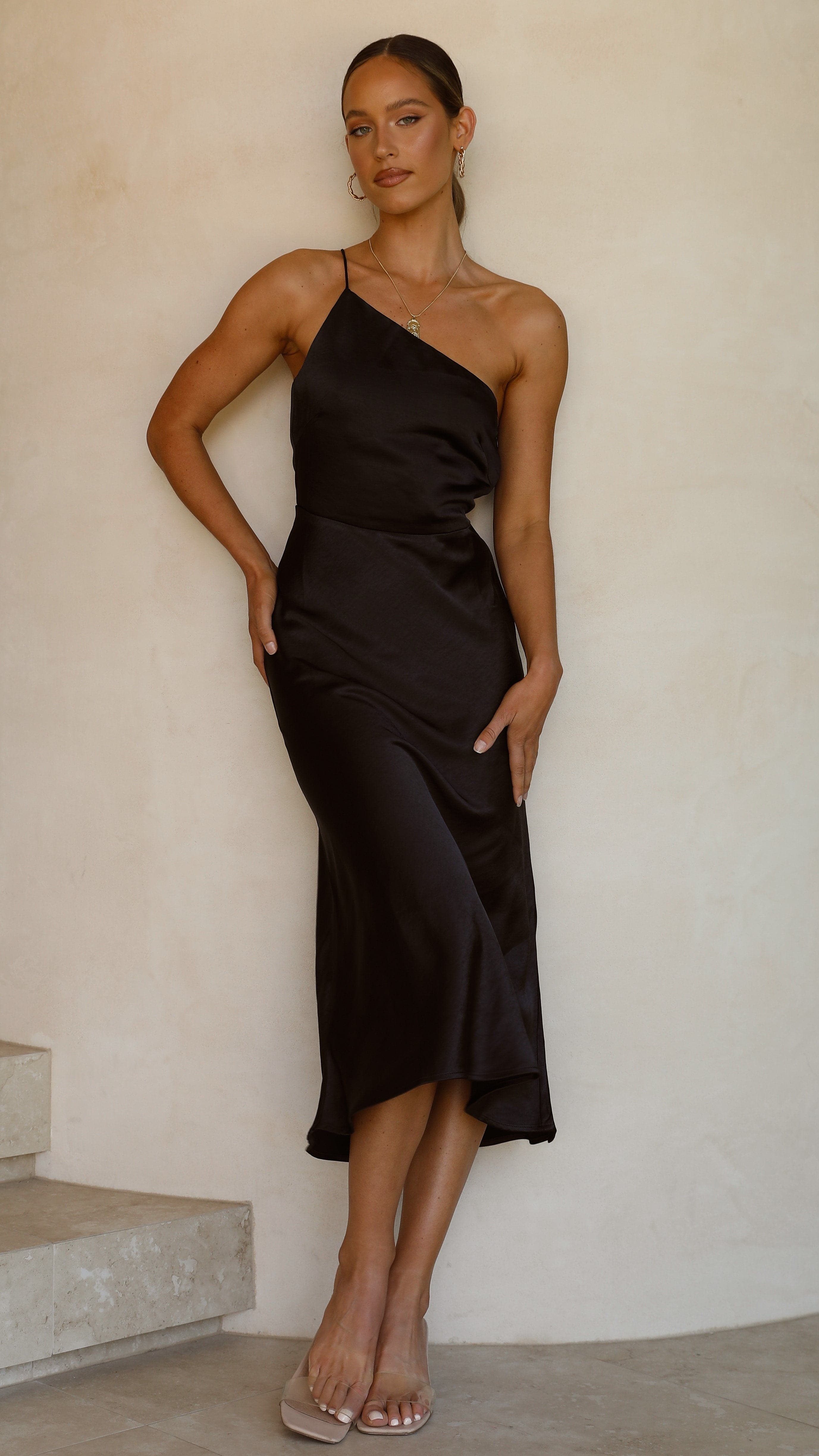 Kimbra Midi Dress - Black-Sunshines Bliss