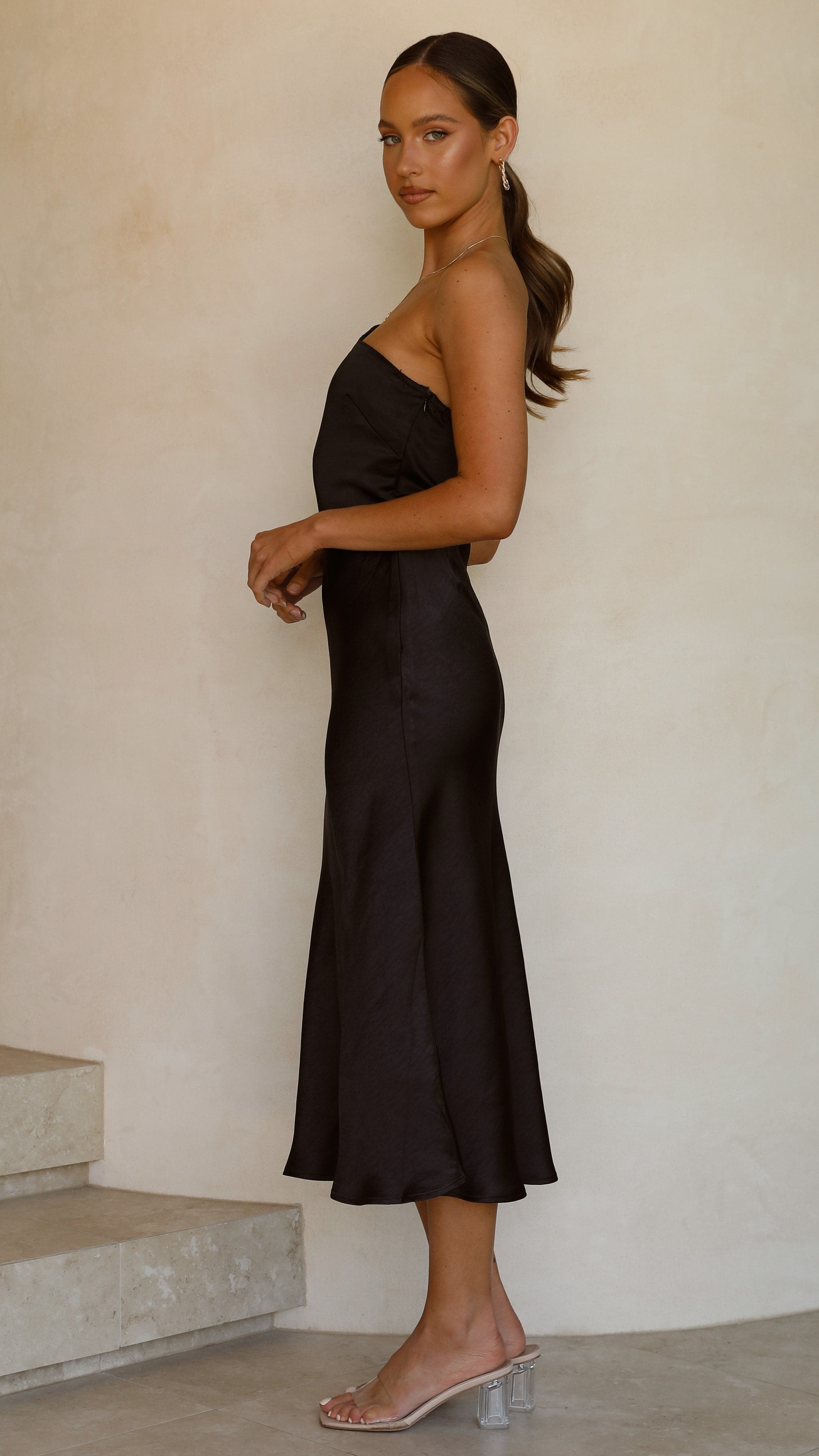 Kimbra Midi Dress - Black-Sunshines Bliss