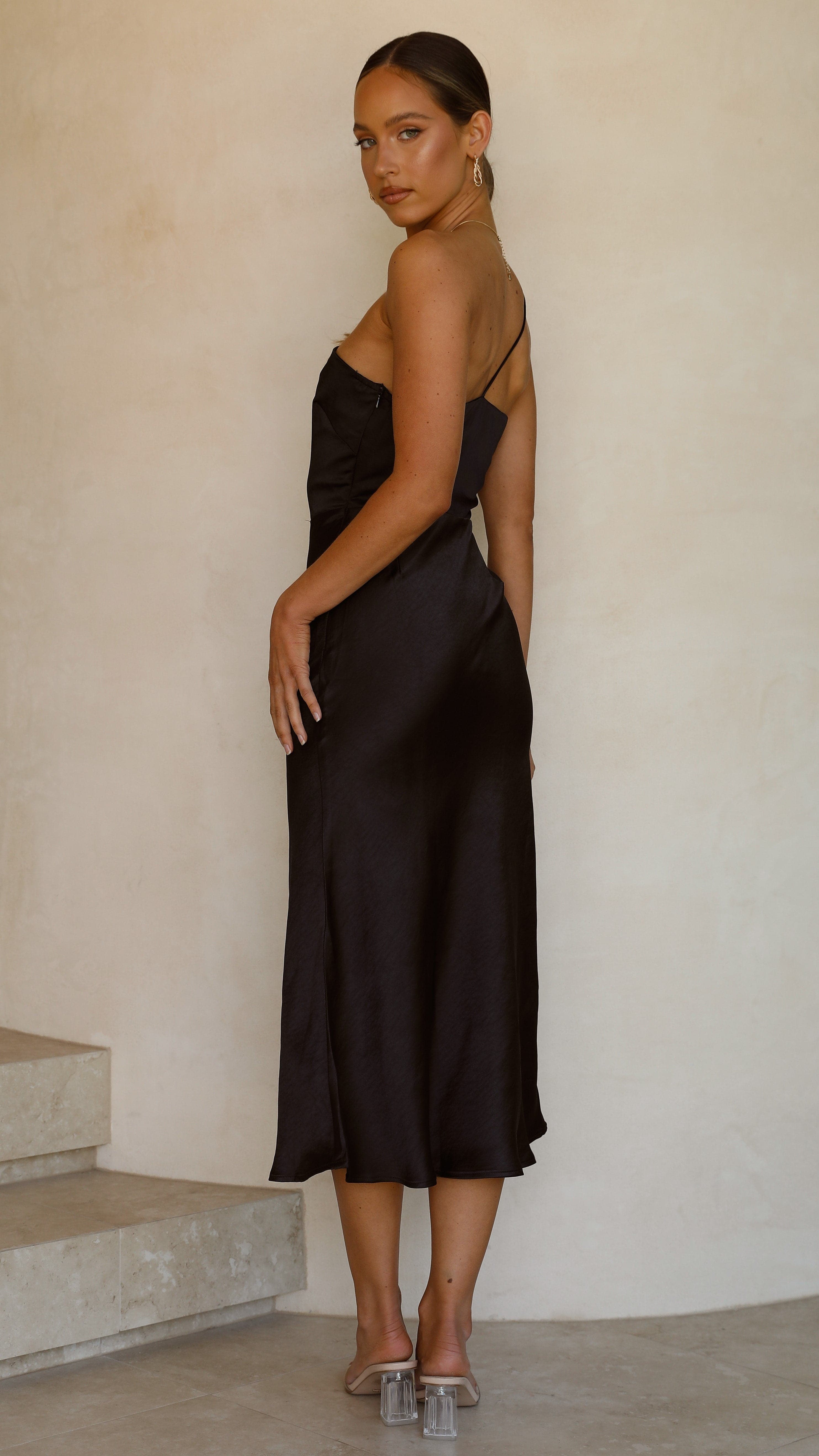 Kimbra Midi Dress - Black-Sunshines Bliss