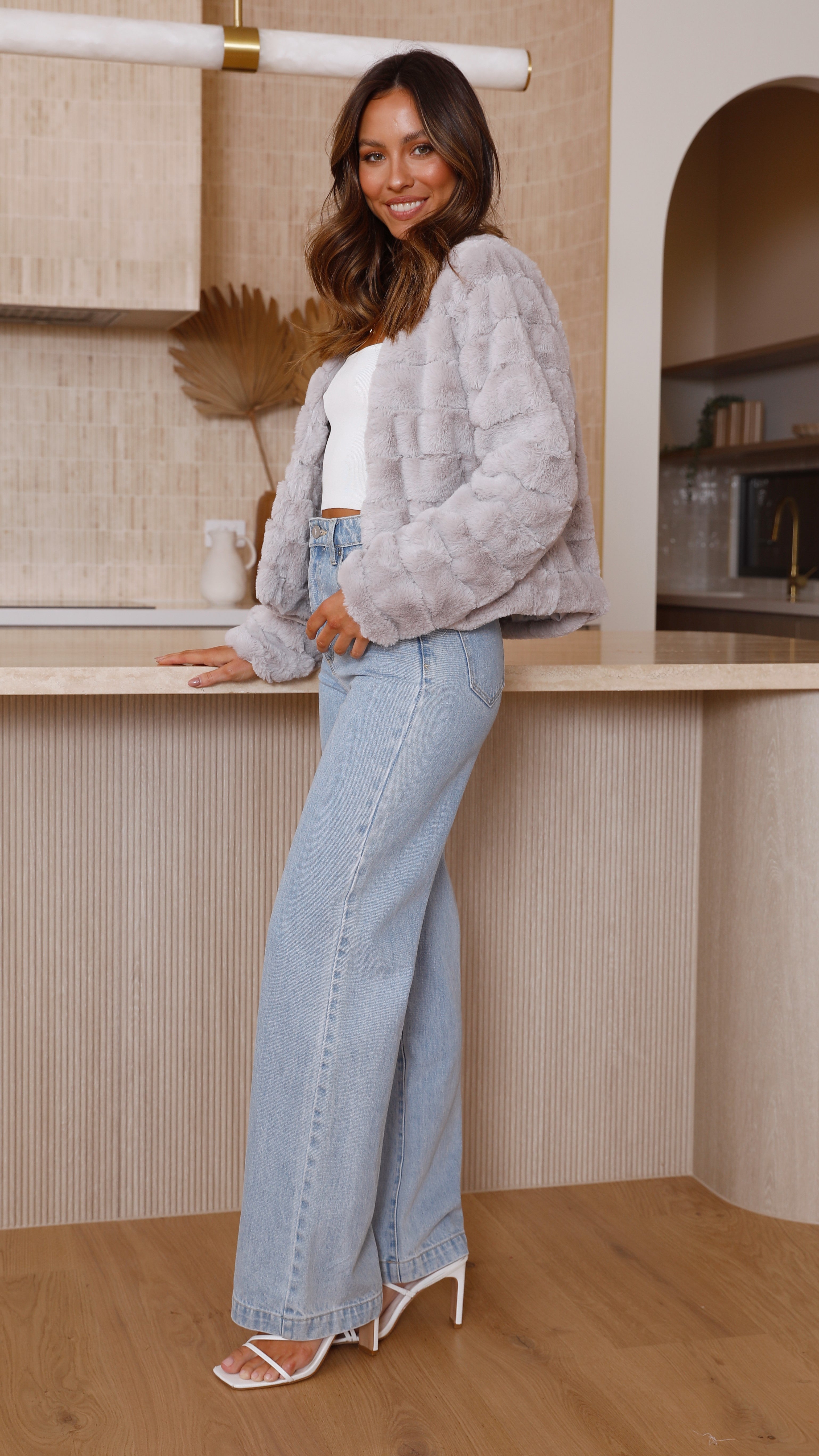 Tully Crop Jacket - Grey-Sunshines Bliss