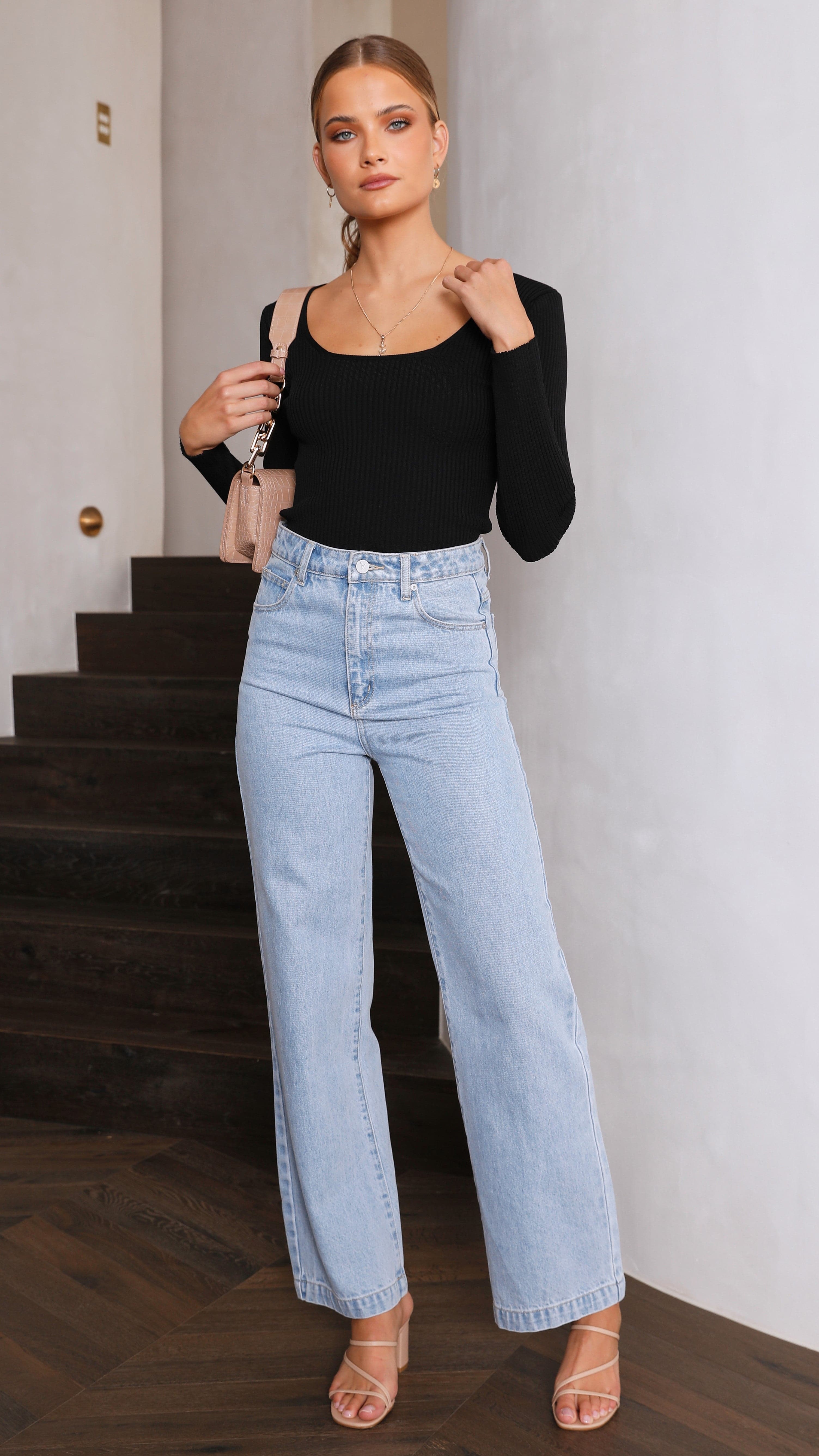 Pearce Long Sleeve Top - Black-Sunshines Bliss