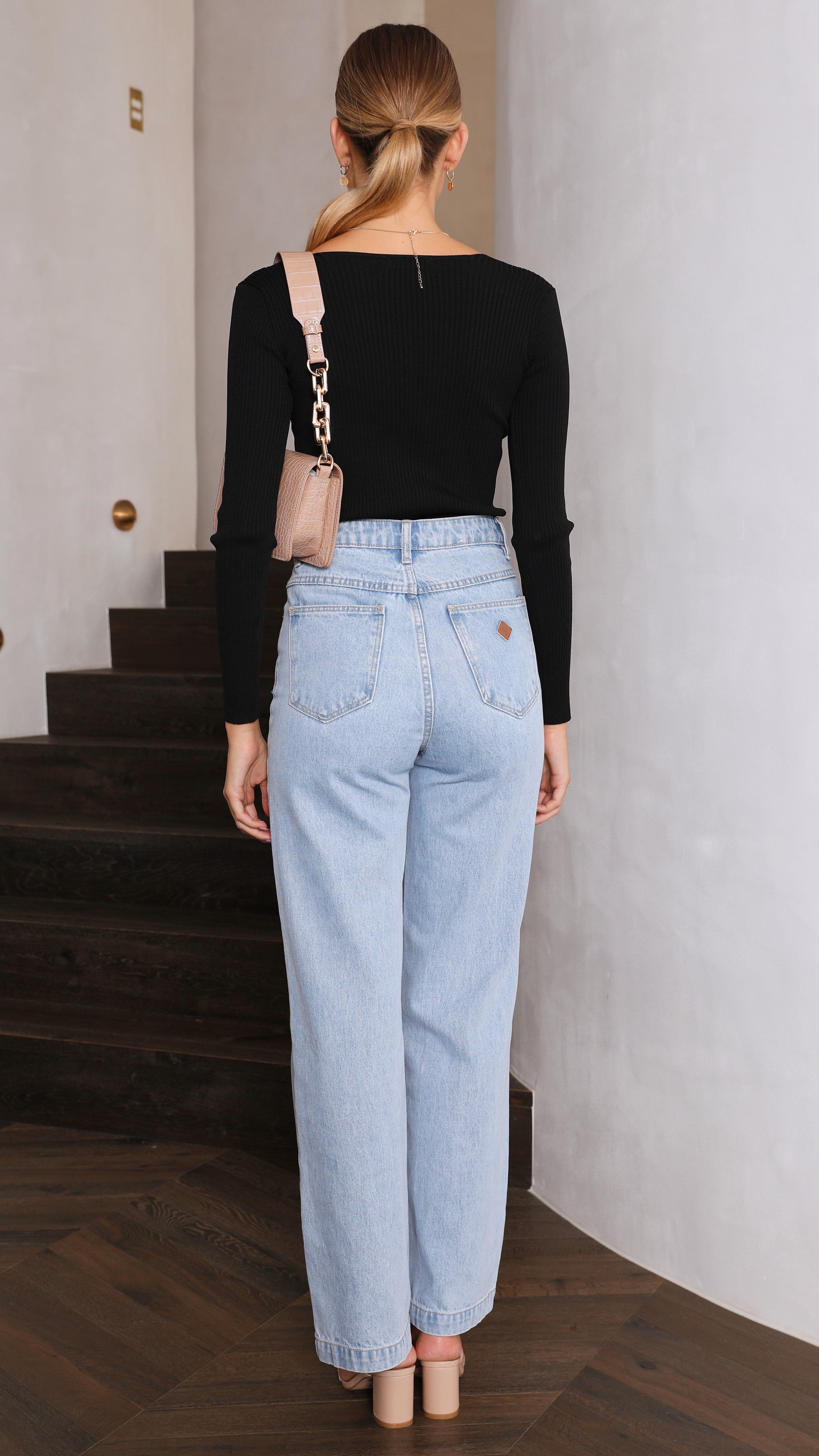 Pearce Long Sleeve Top - Black-Sunshines Bliss