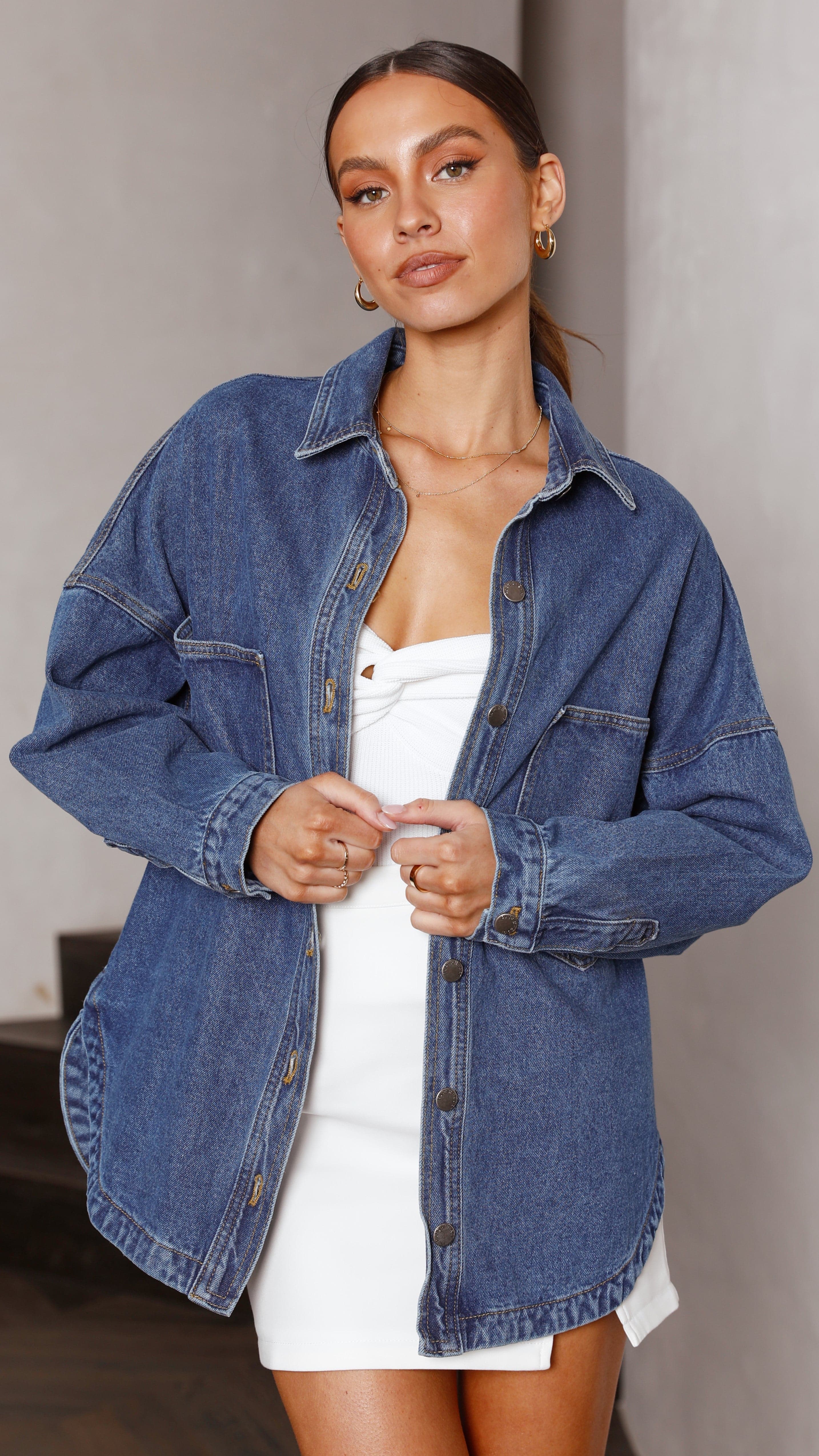 Ensley Denim Jacket - Dark Denim-Sunshines Bliss